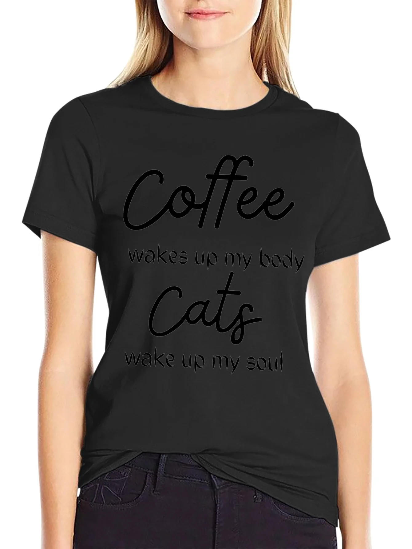Coffee & Cats Graphic T-Shirt - Funny Novelty Tee