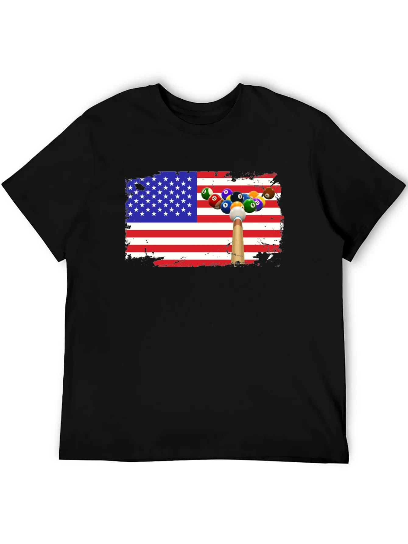 Patriotic Billiards T-Shirt - USA Flag Design