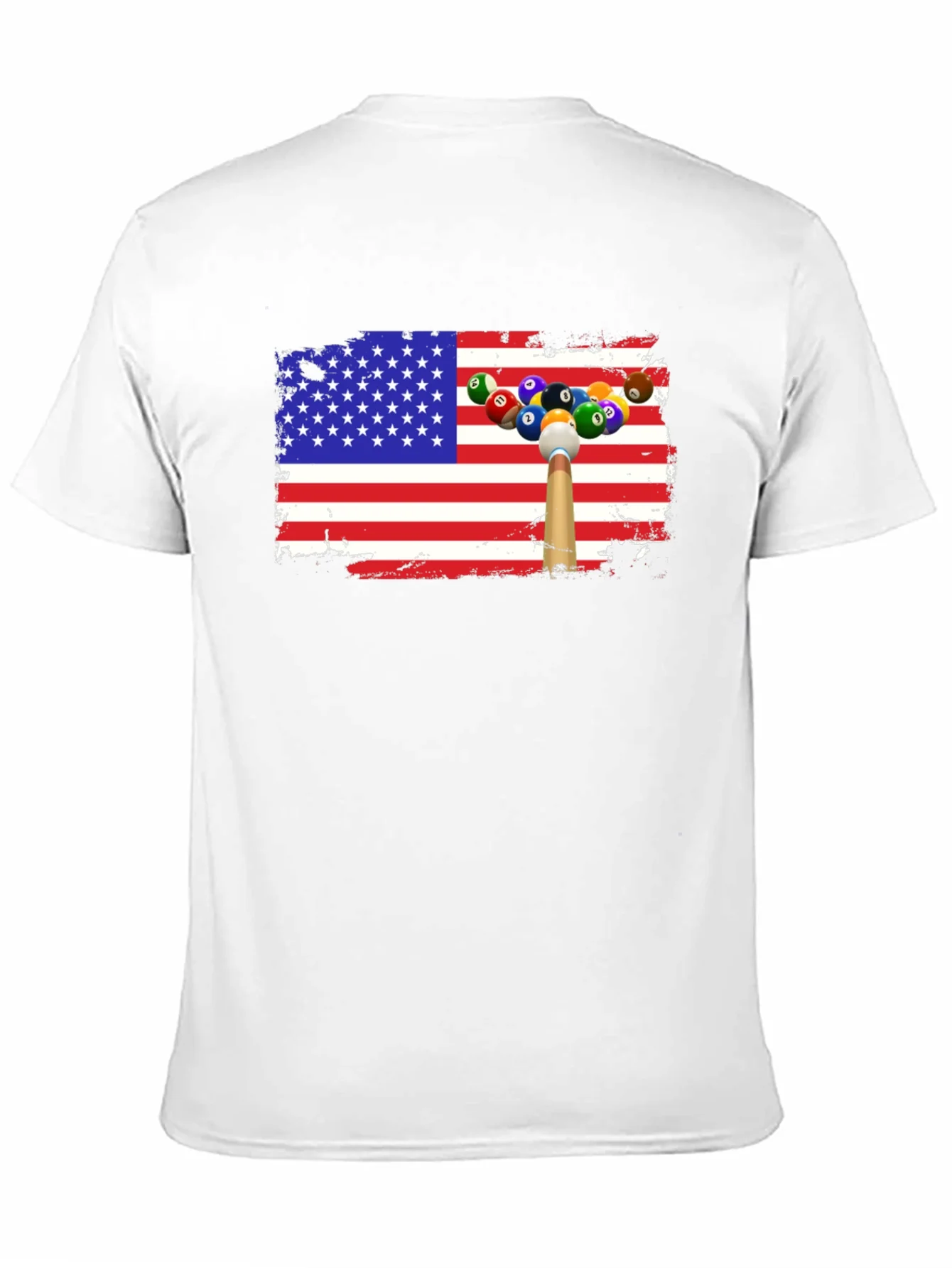 Patriotic Billiards T-Shirt - USA Flag Design