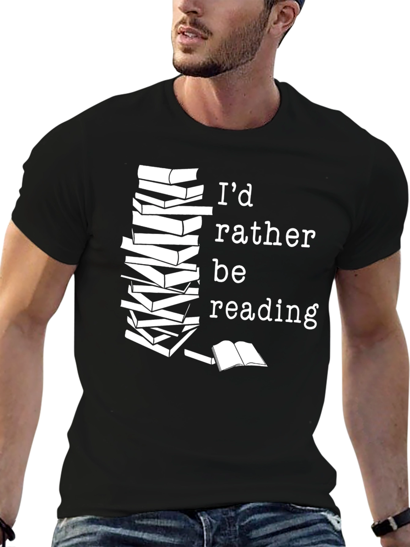 Id Rather Be Reading Black T-Shirt