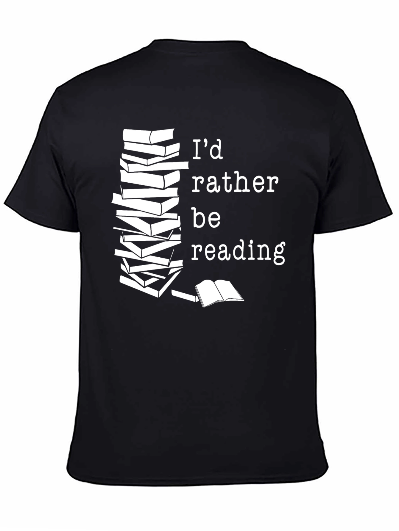 Id Rather Be Reading Black T-Shirt