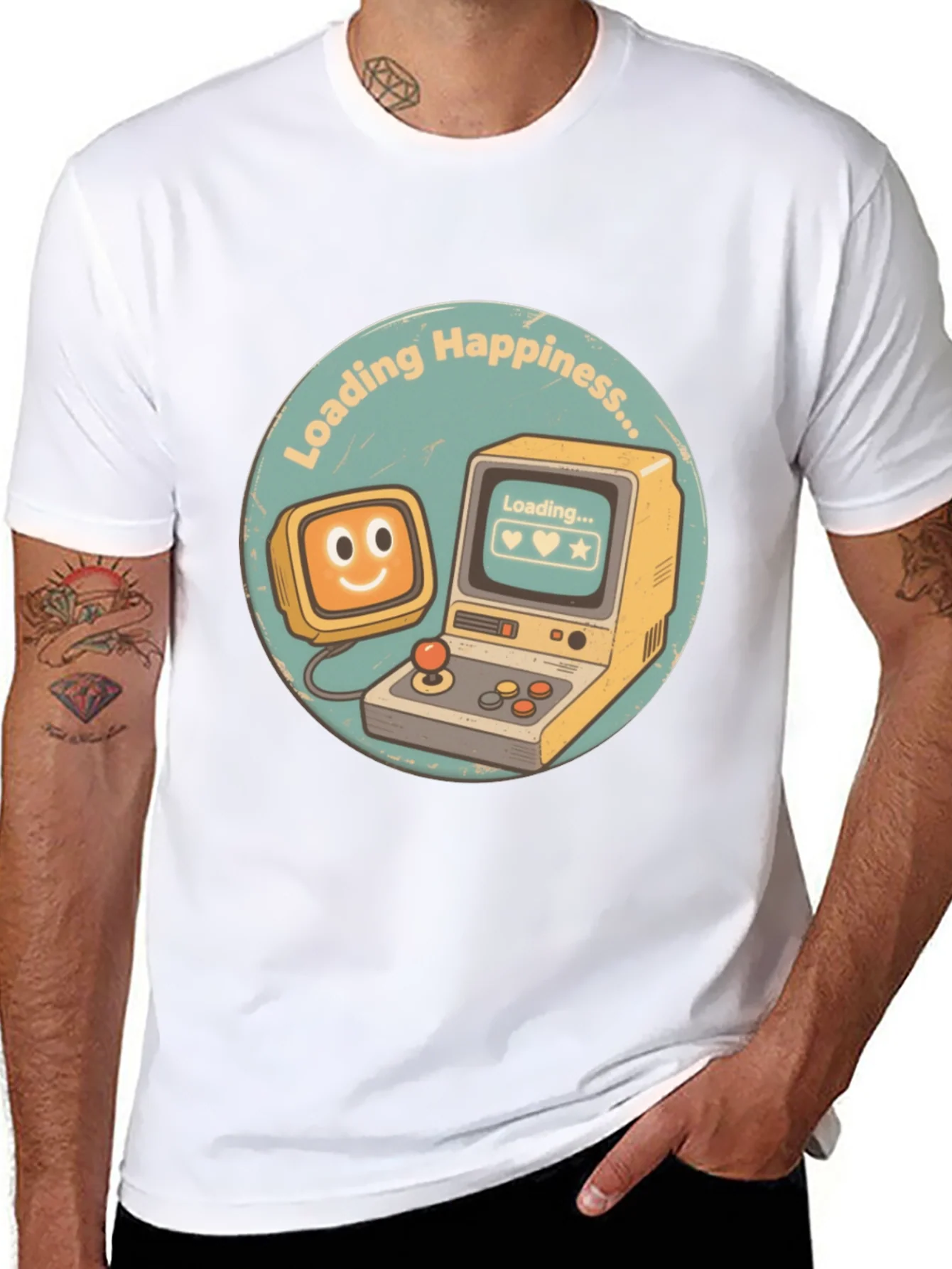 Loading Happiness T-Shirt - Retro Gamer Style