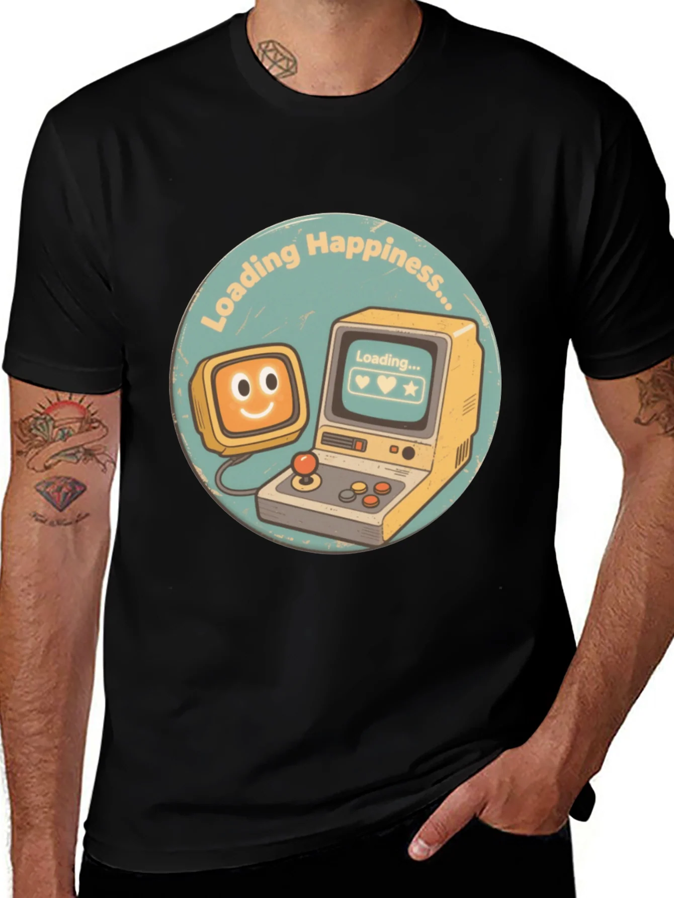 Loading Happiness T-Shirt - Retro Gamer Style