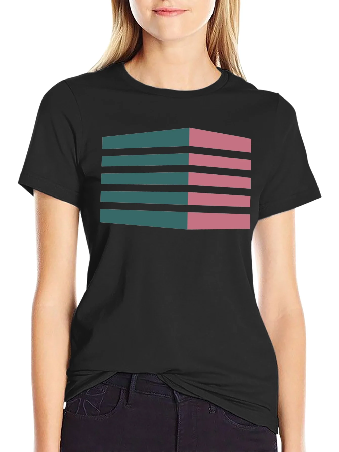 Geometric 3D Stripes T-Shirt