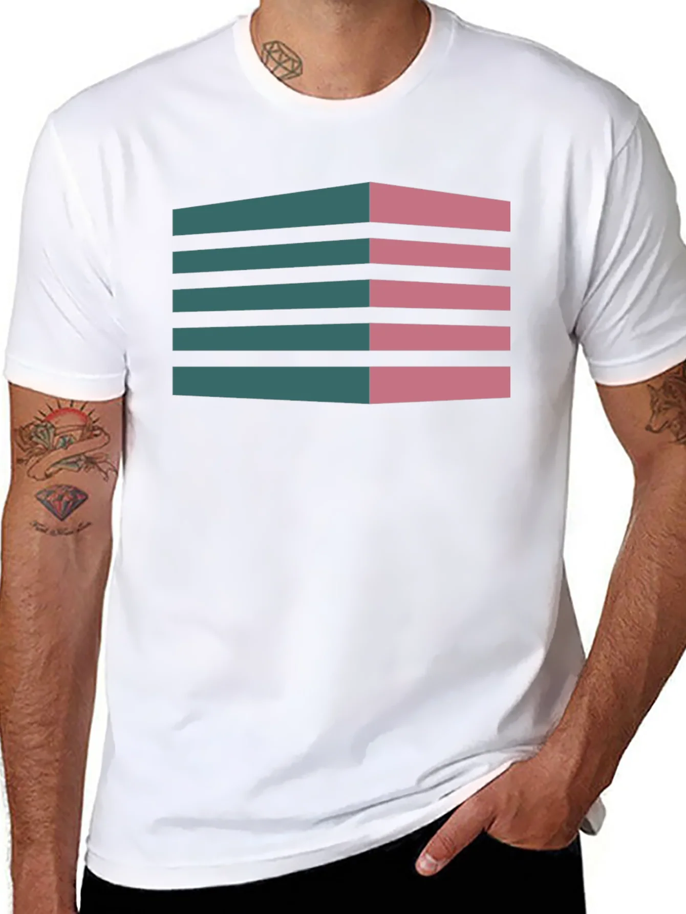 Geometric 3D Stripes T-Shirt