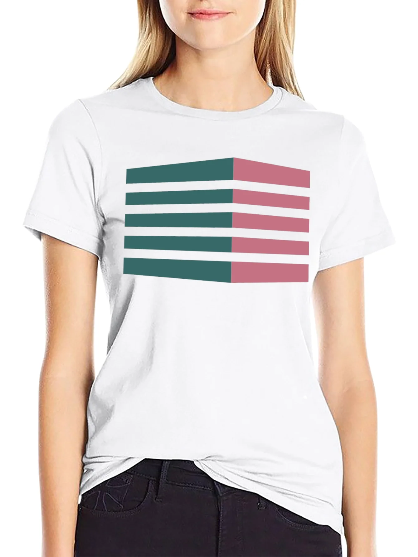 Geometric 3D Stripes T-Shirt