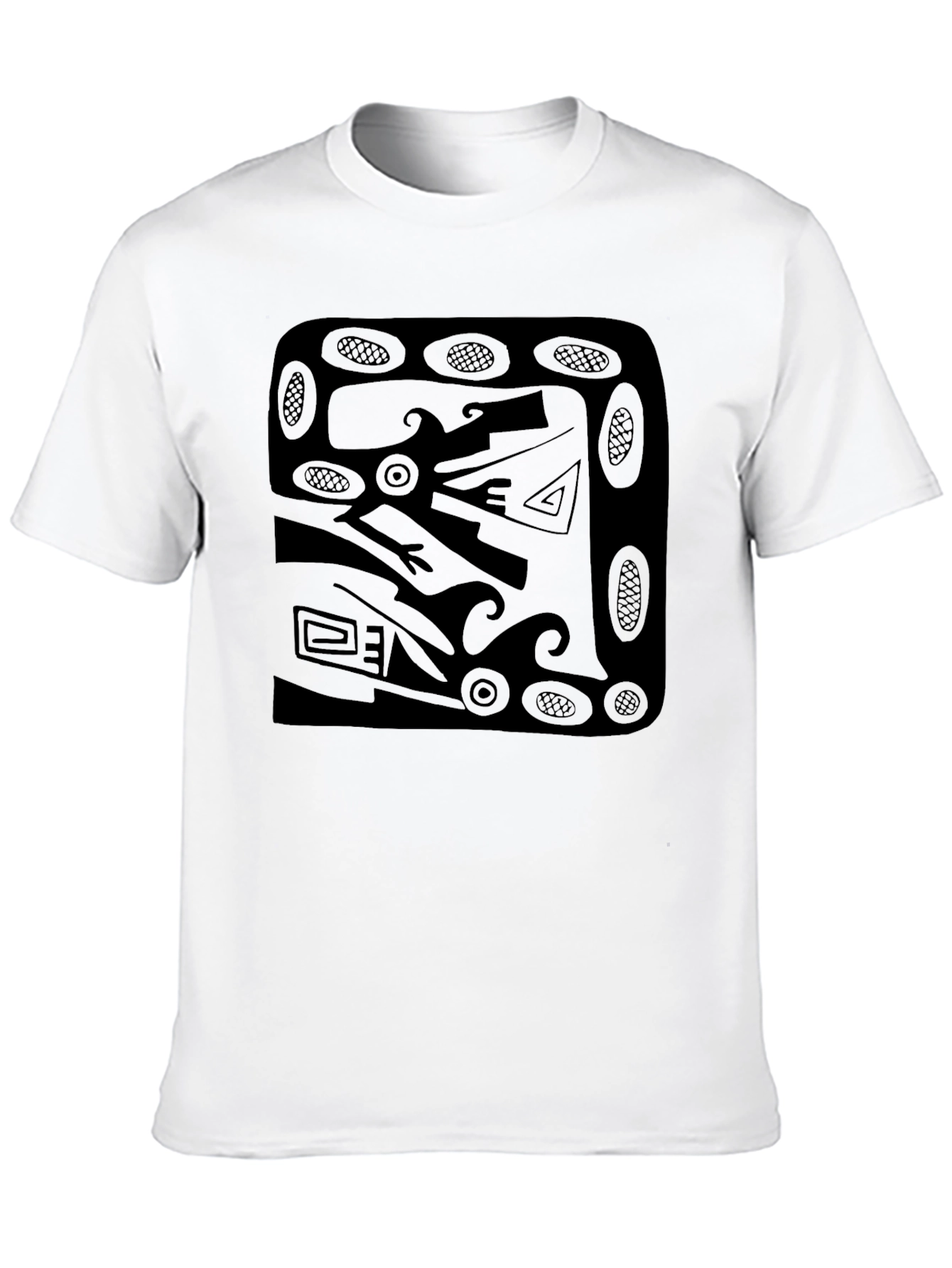 Abstract Graphic Print Tee - Modern Black Shirt
