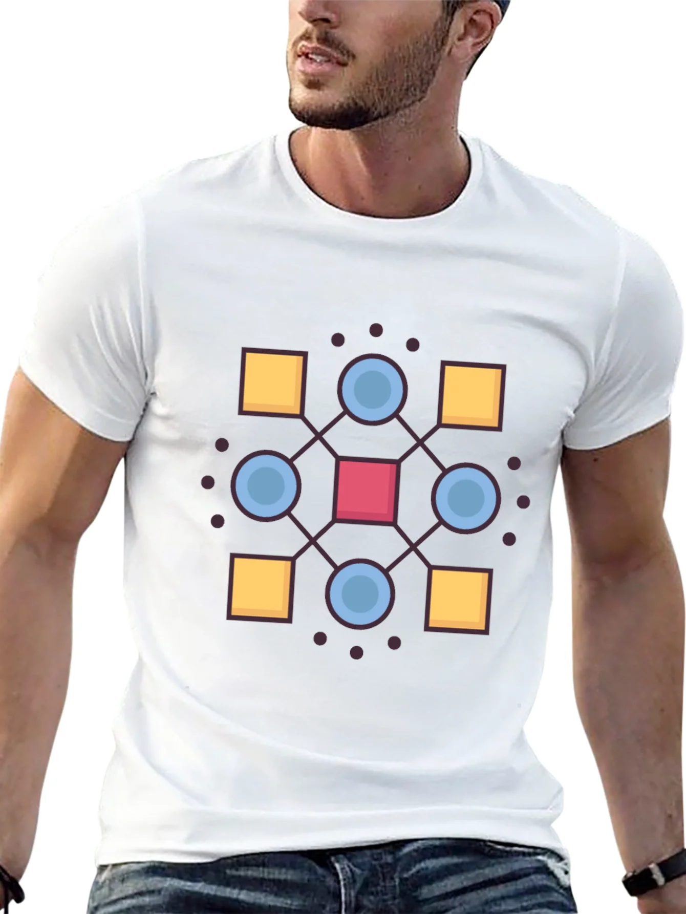Geometric Pattern Black T-Shirt
