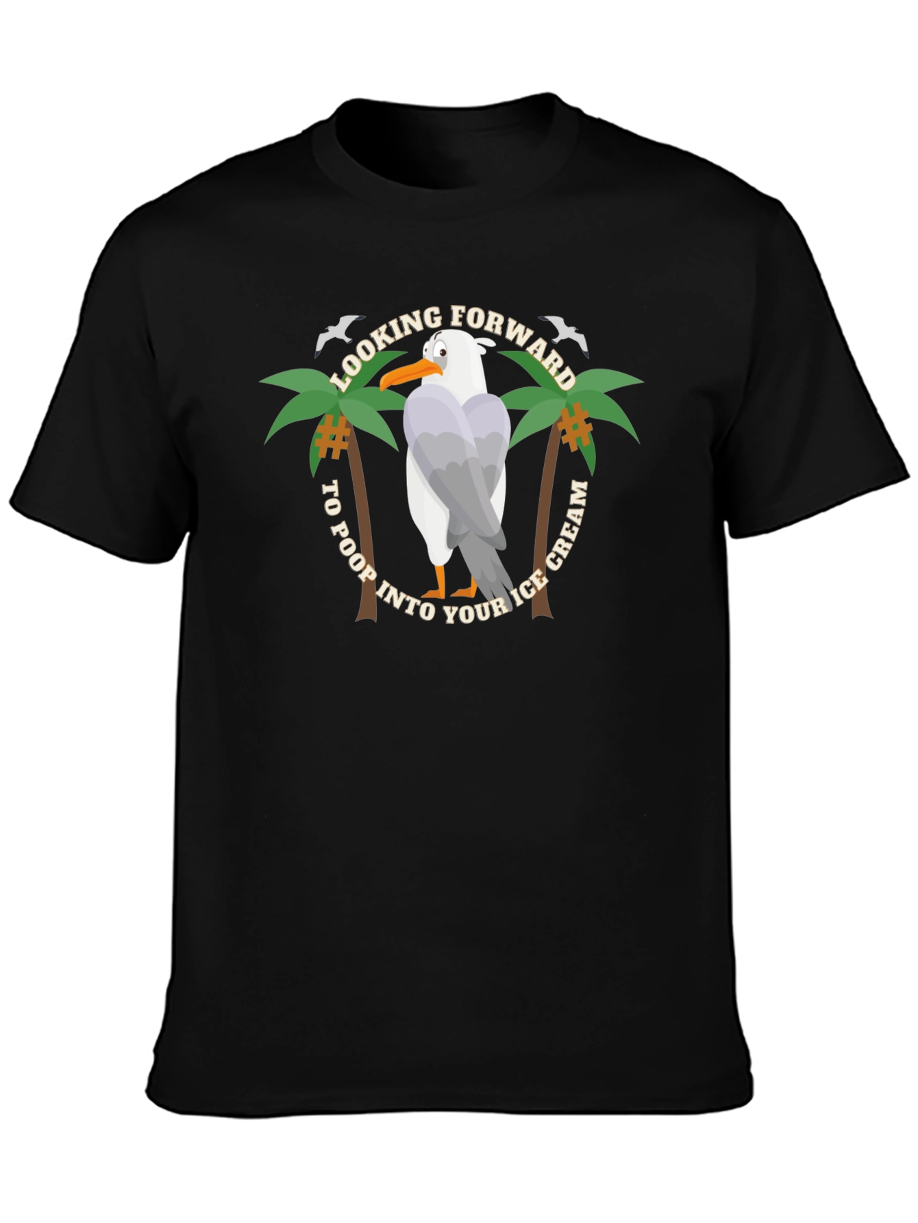 Humorous Looking Forward Seagull Graphic Tee