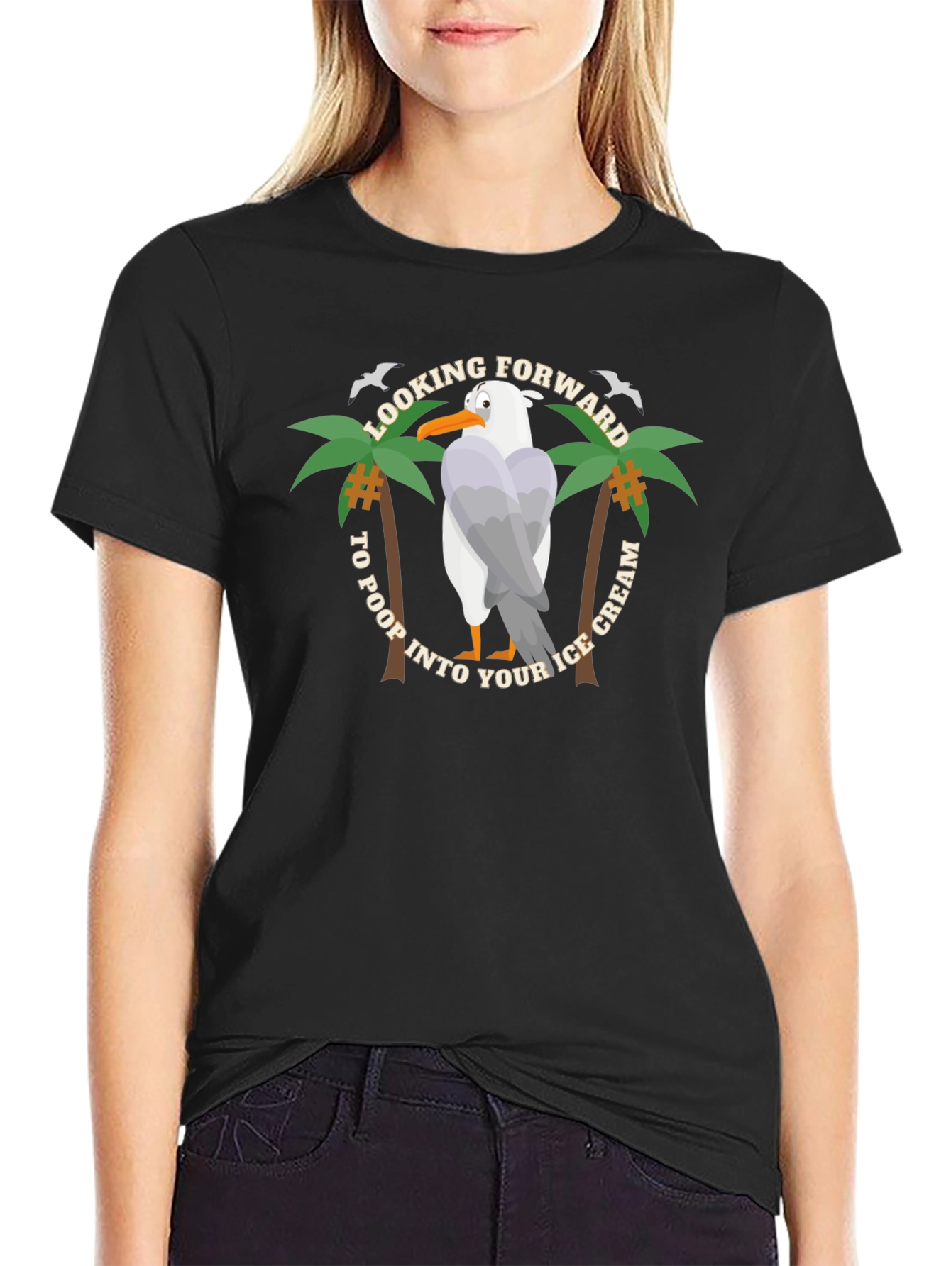 Humorous Looking Forward Seagull Graphic Tee