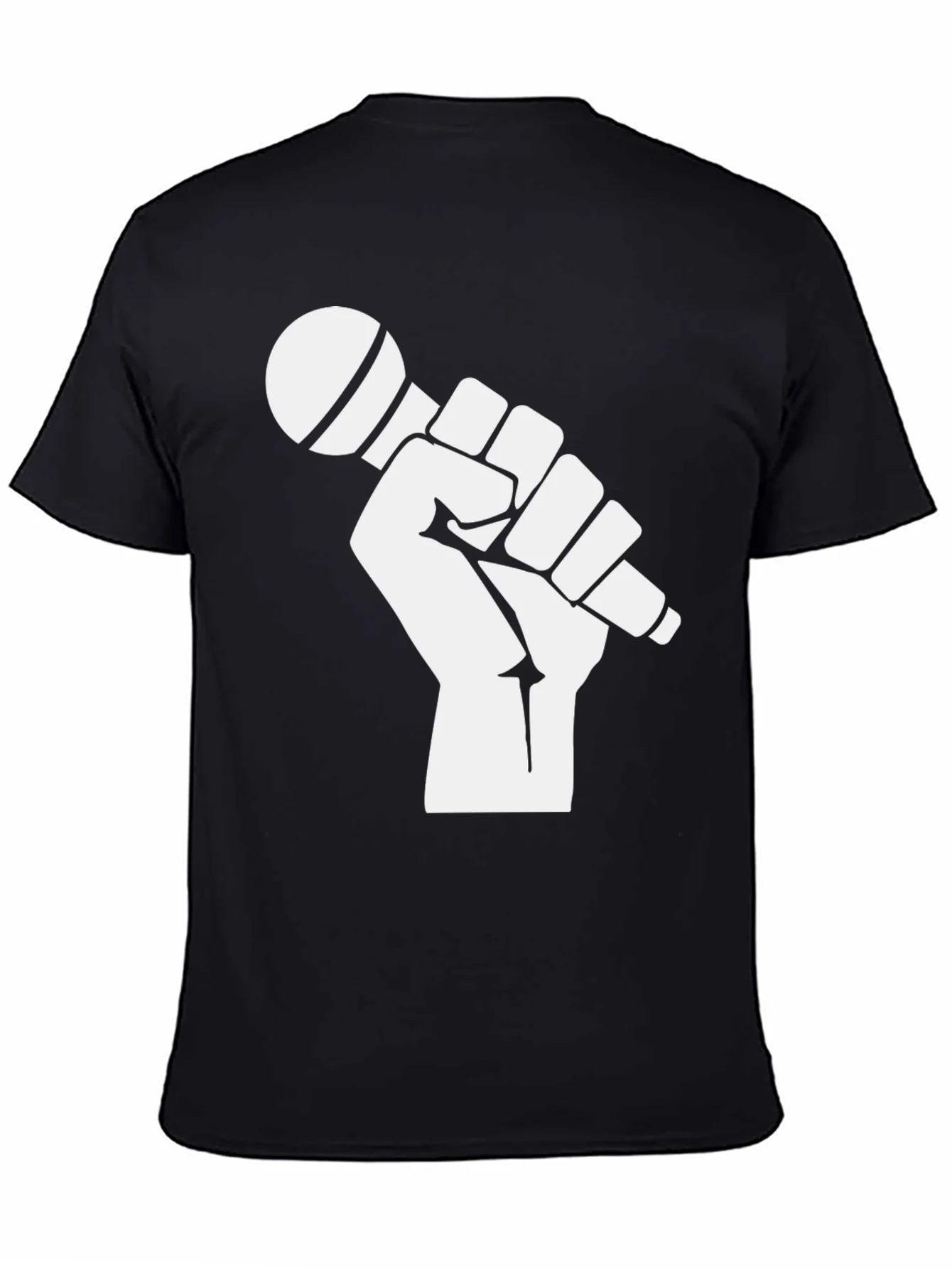 Mic Check T-Shirt - Black Cotton Graphic Tee