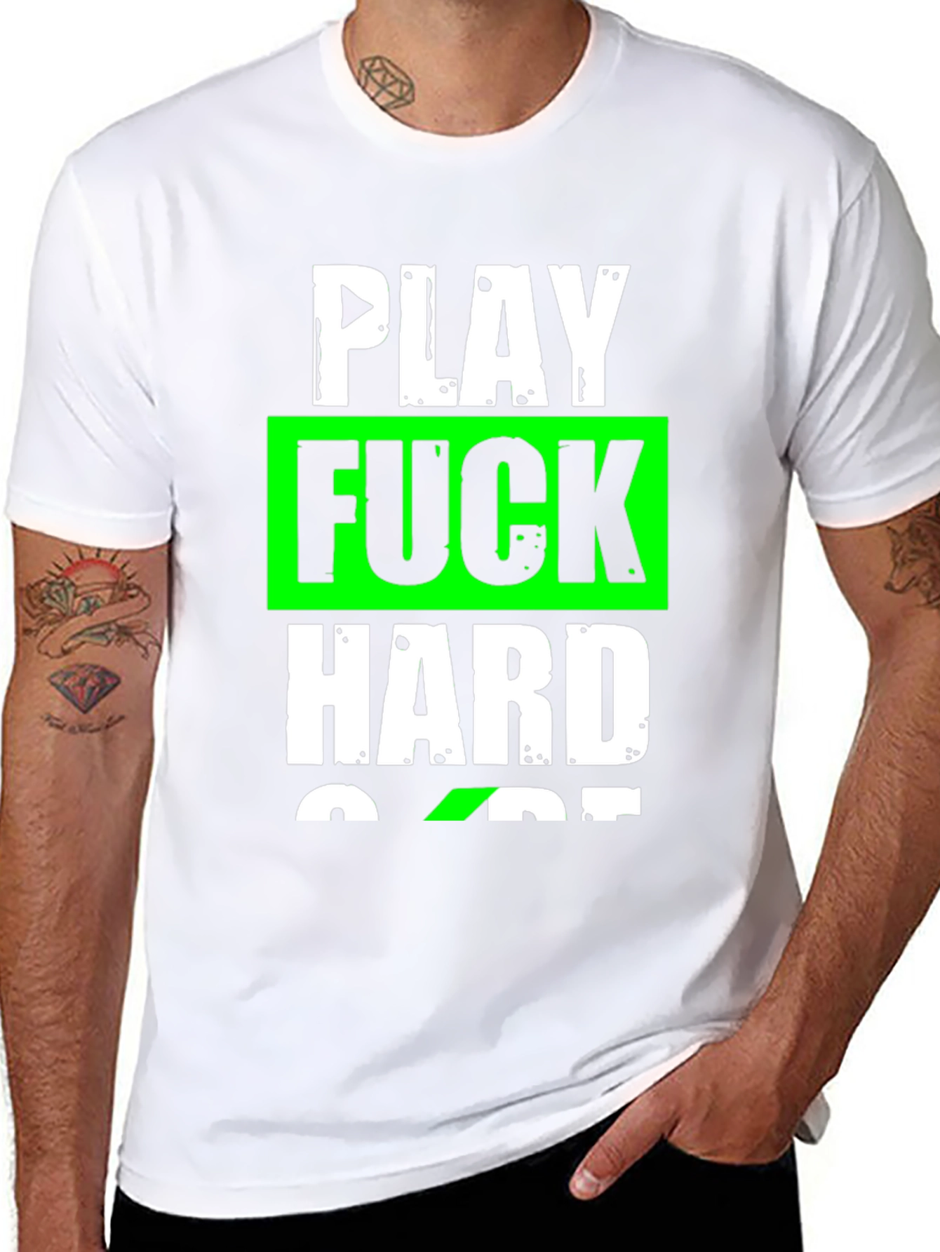 Play Hard T-Shirt Graphic Tee Slogan Shirt
