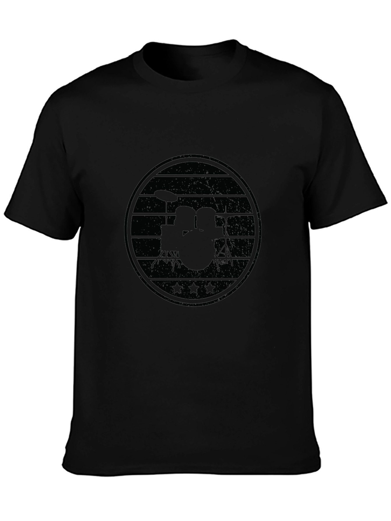 Black Drum Kit Graphic T-Shirt