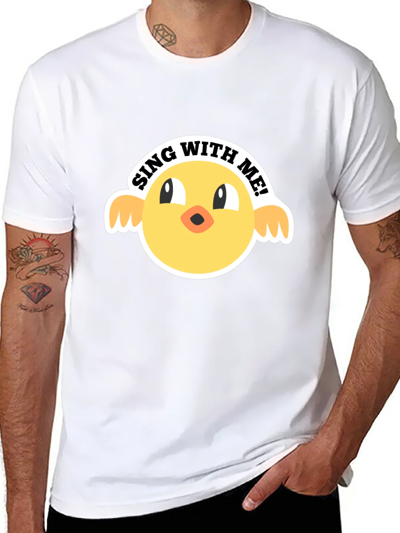 Sing With Me Chick Graphic Tee - Black