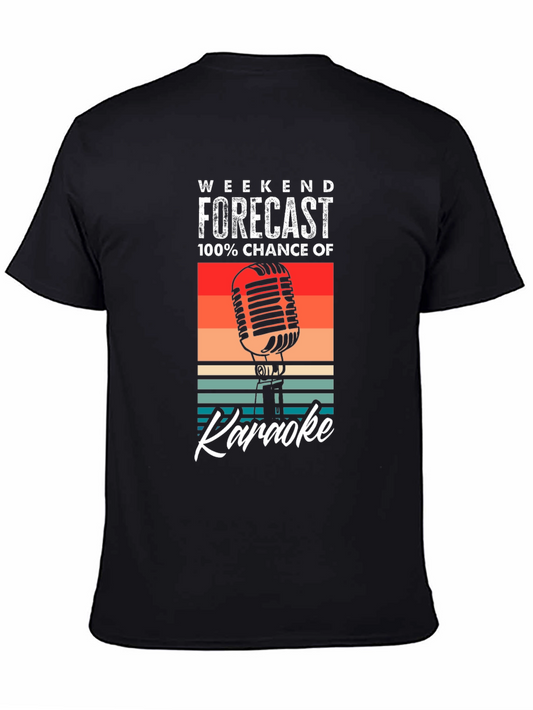 Weekend Forecast Karaoke T-Shirt - Retro Style