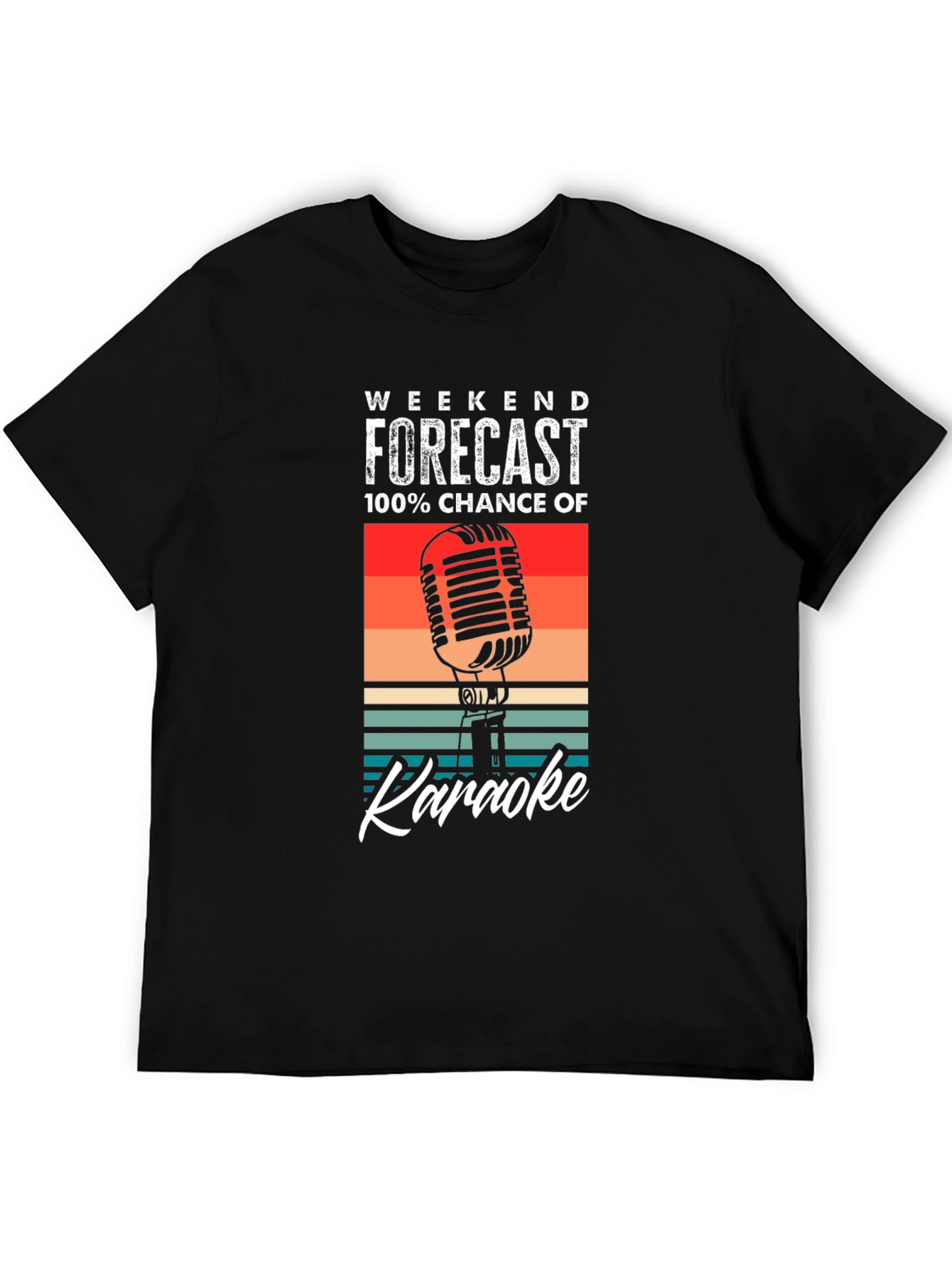 Weekend Forecast Karaoke T-Shirt - Retro Style