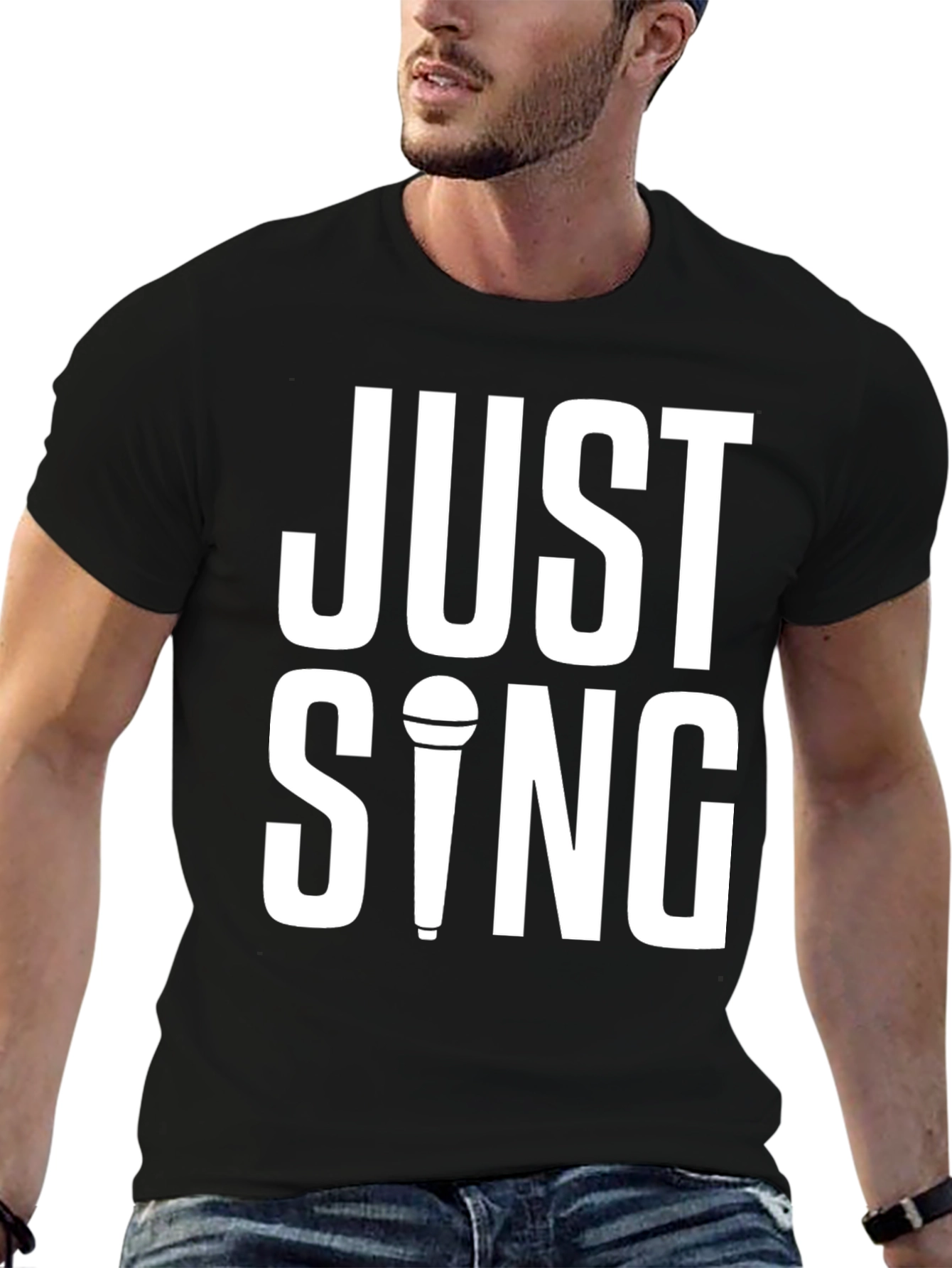 Just Sing T-Shirt - Black Graphic Tee