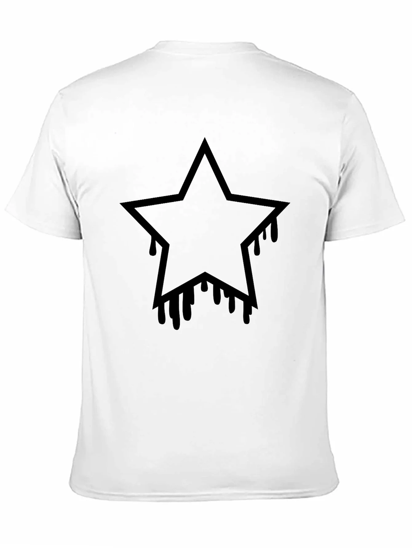 Black Star Drip Graphic Tee - Mens Casual T-Shirt