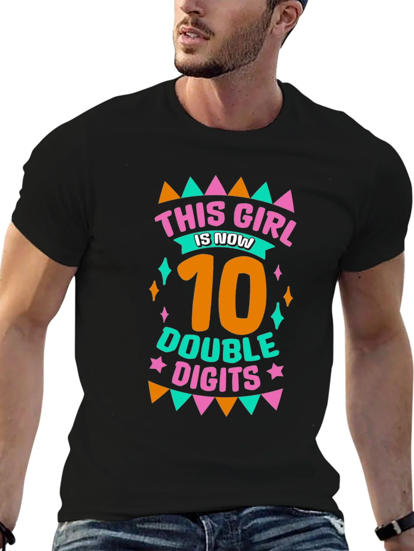 This Girl is Now 10 Double Digits Black T-Shirt