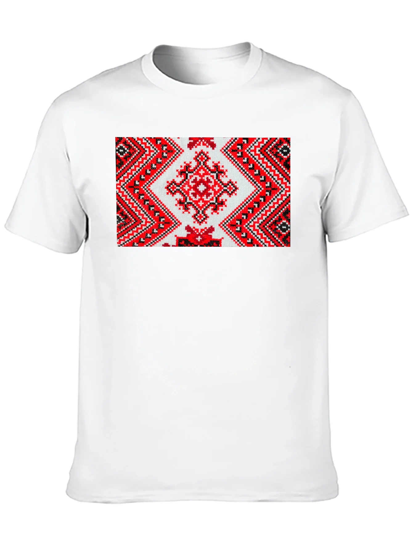 Embroidered Pattern Black T-Shirt