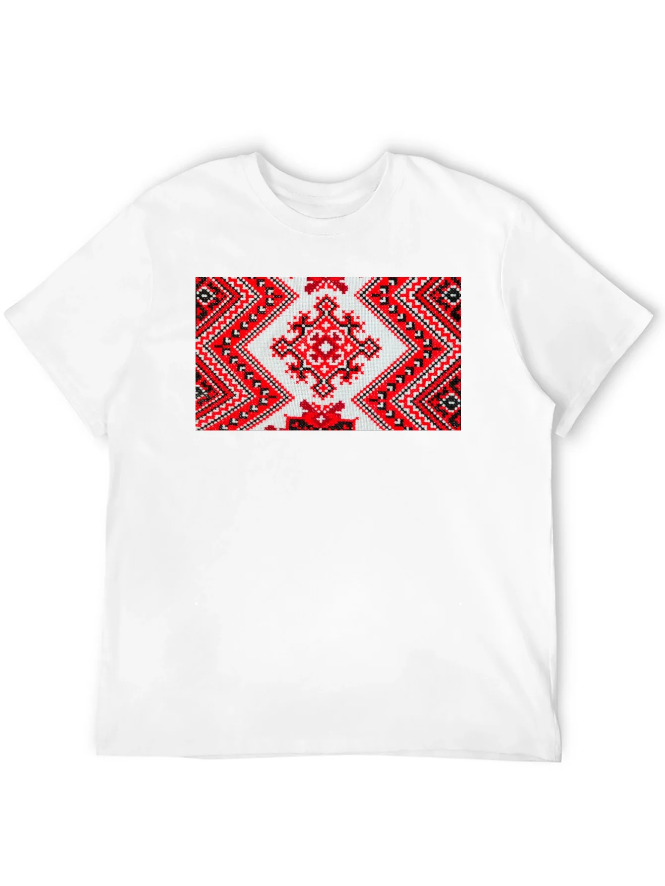 Embroidered Pattern Black T-Shirt