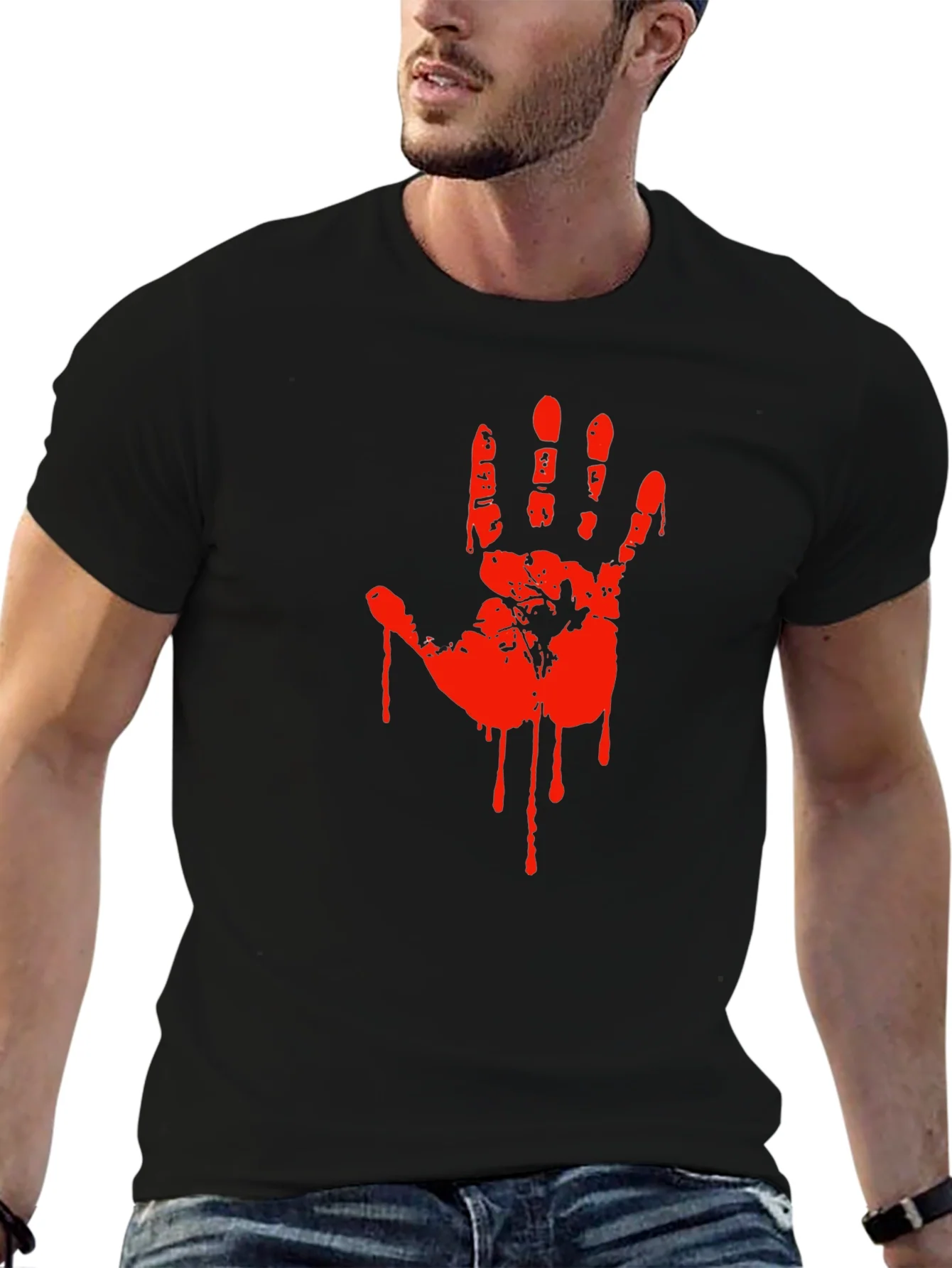 Bloody Handprint Graphic T-Shirt