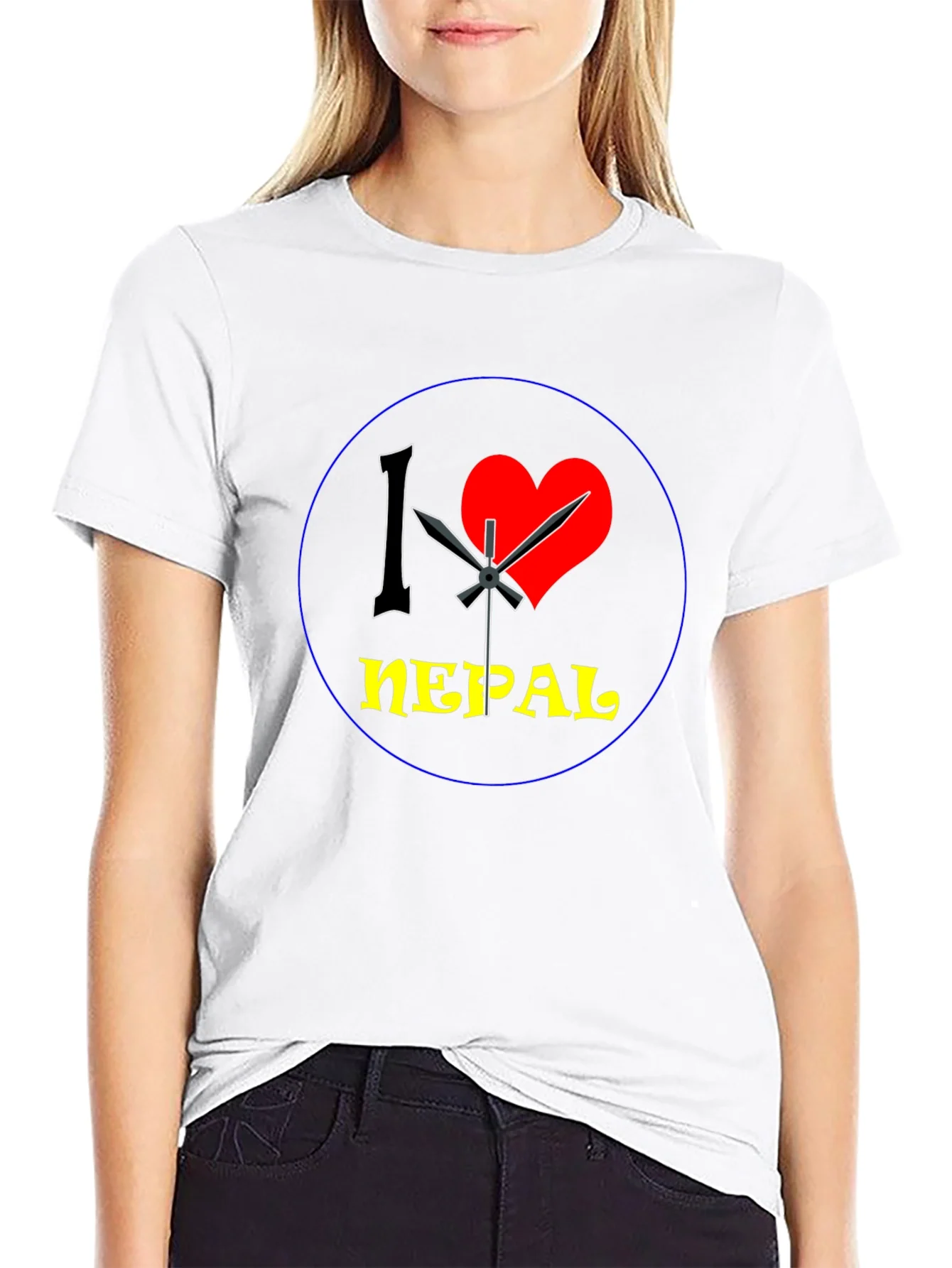 I Heart Nepal Graphic Tee - Black Cotton T-Shirt