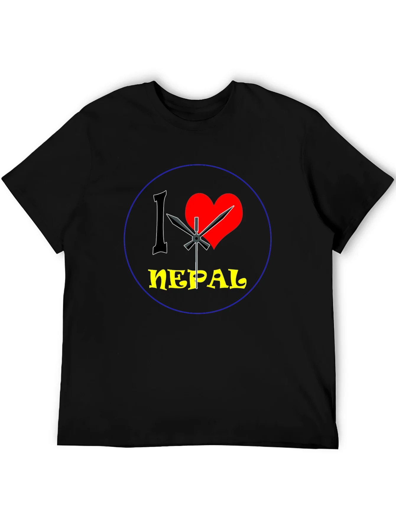 I Heart Nepal Graphic Tee - Black Cotton T-Shirt