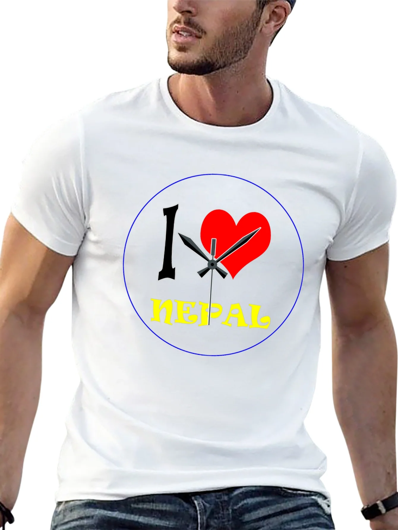 I Heart Nepal Graphic Tee - Black Cotton T-Shirt