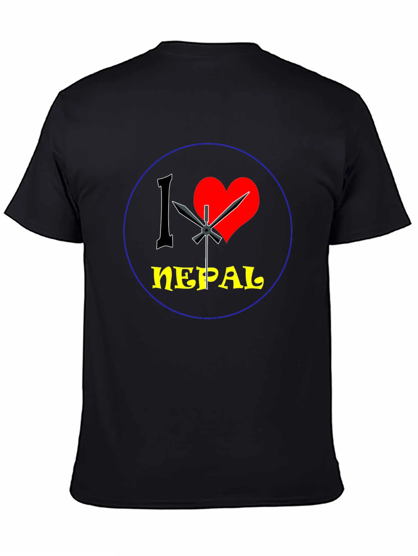 I Heart Nepal Graphic Tee - Black Cotton T-Shirt