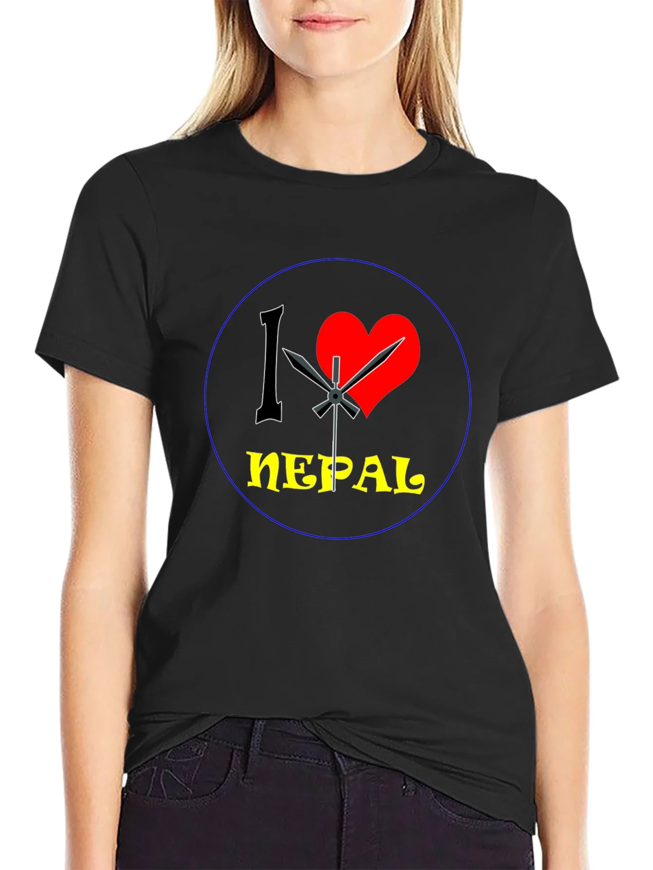 I Heart Nepal Graphic Tee - Black Cotton T-Shirt