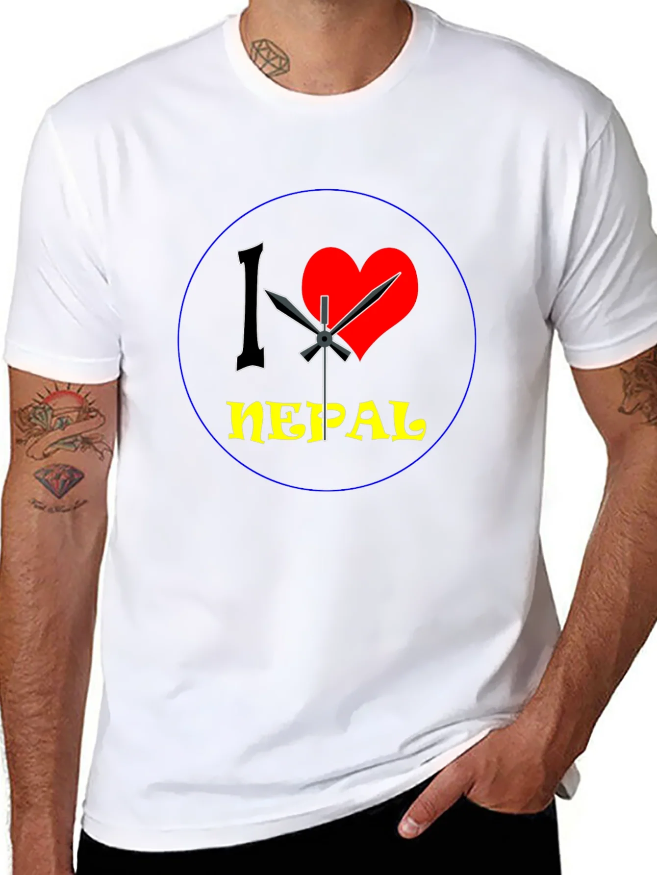 I Heart Nepal Graphic Tee - Black Cotton T-Shirt