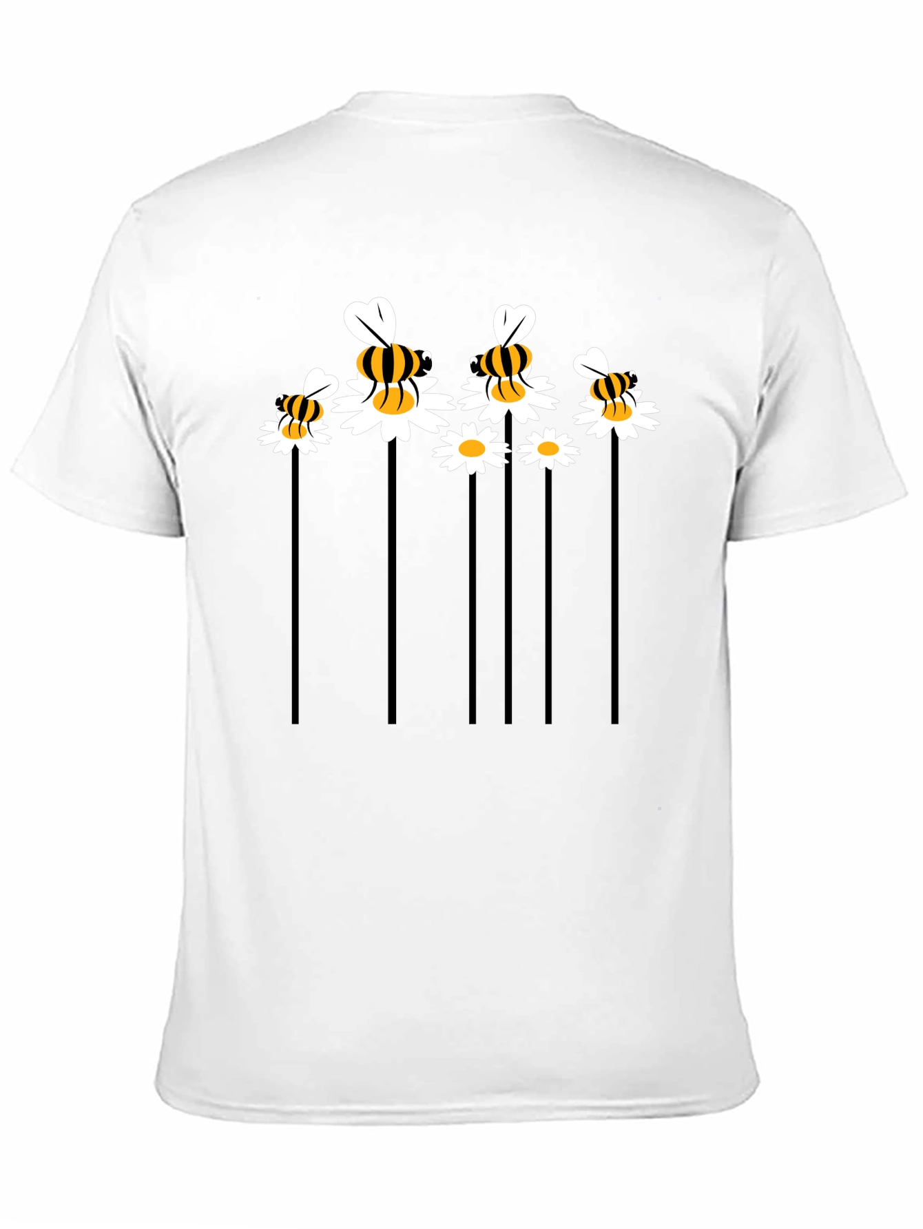 Bee & Daisy Graphic Tee - Black Cotton Blend