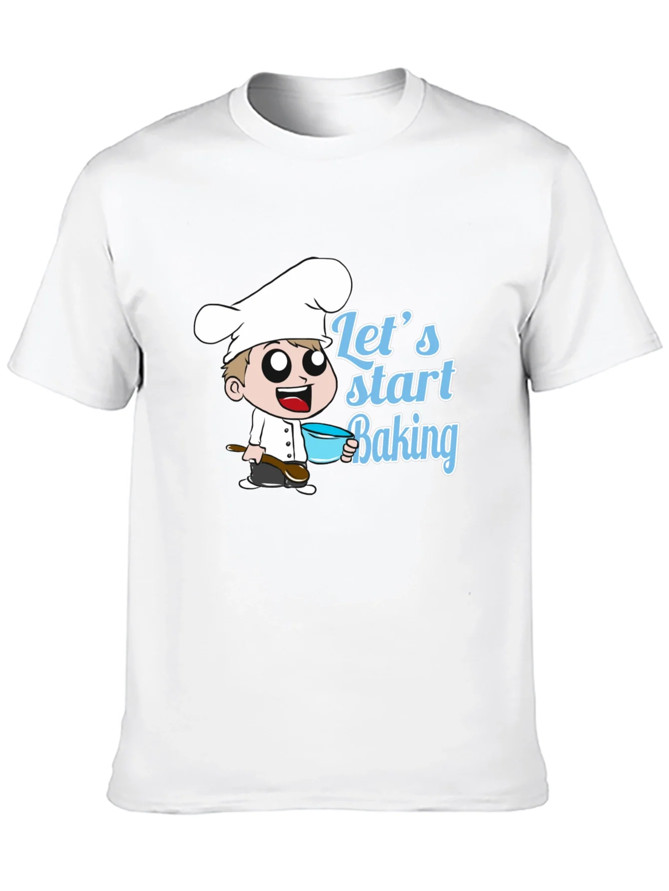 Lets Start Baking T-Shirt - Chef Cartoon Design