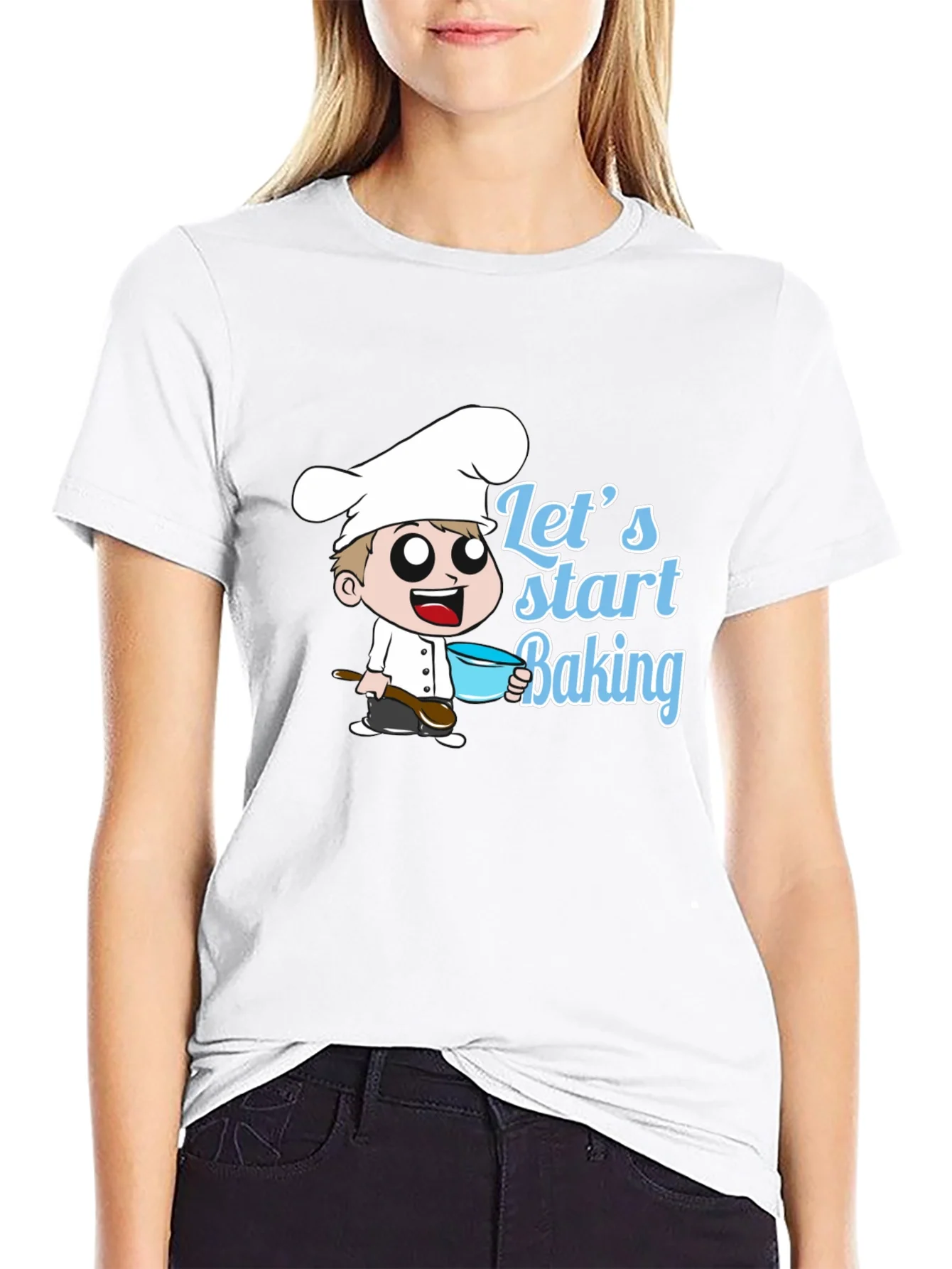 Lets Start Baking T-Shirt - Chef Cartoon Design