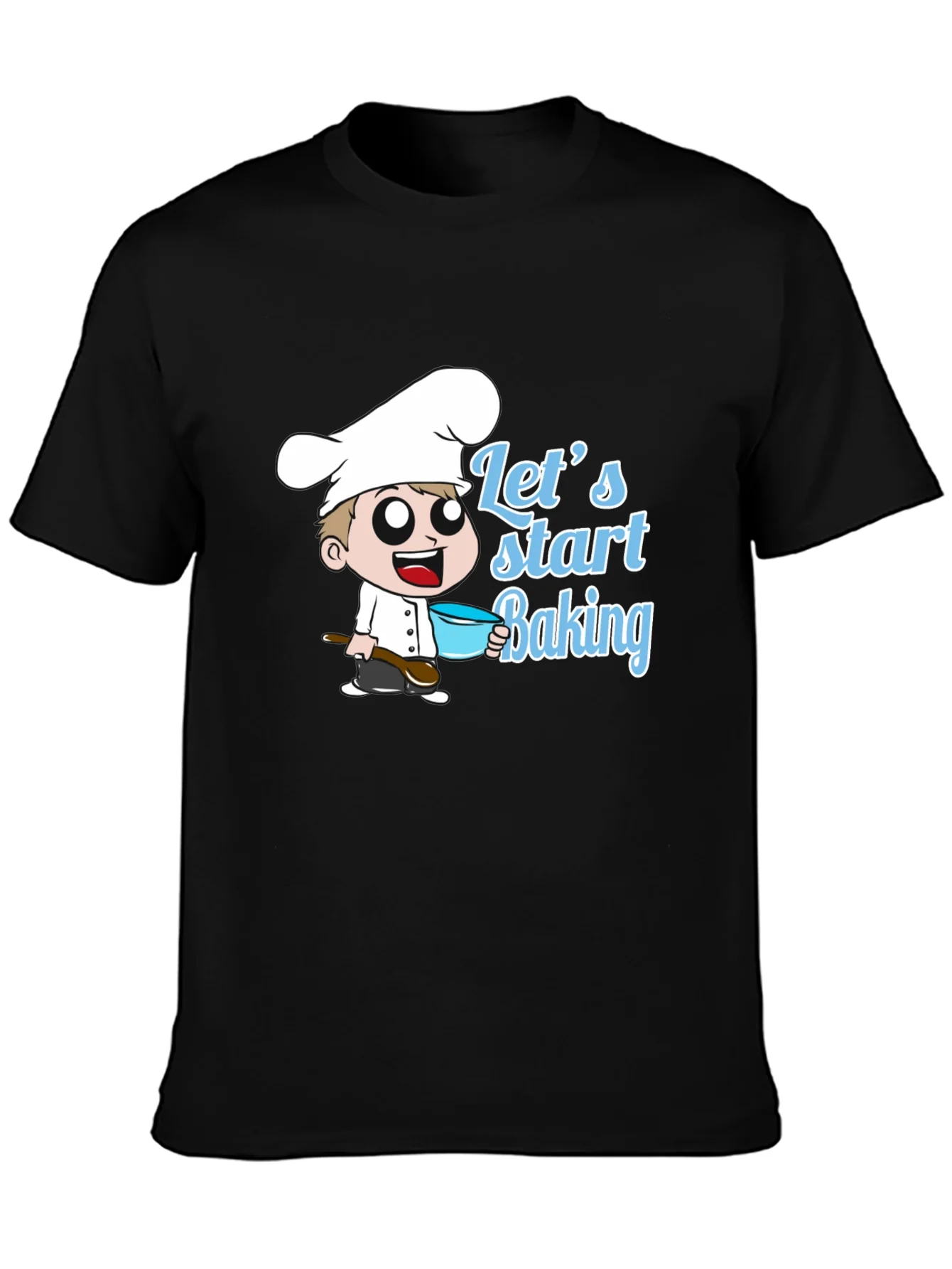 Lets Start Baking T-Shirt - Chef Cartoon Design