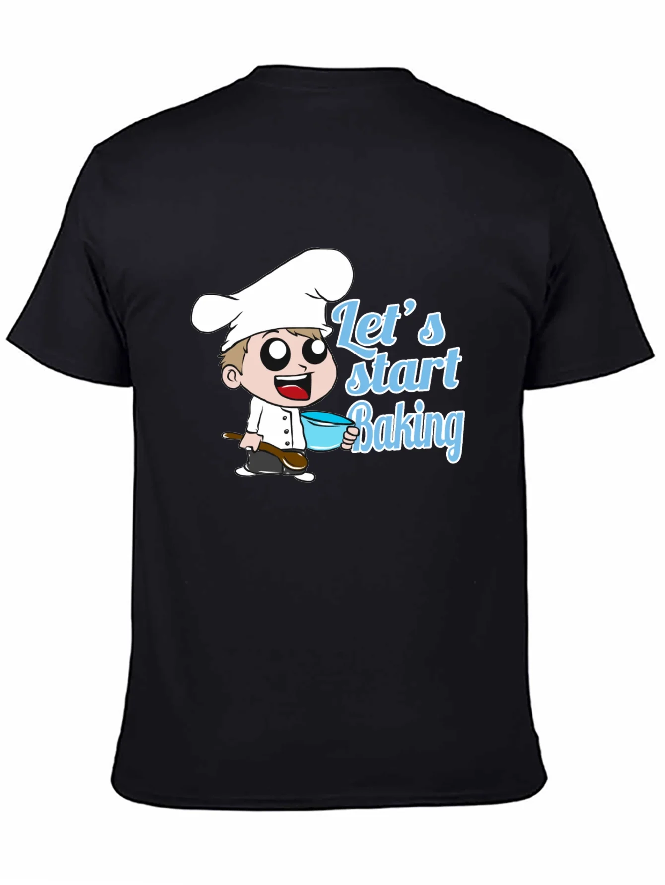 Lets Start Baking T-Shirt - Chef Cartoon Design