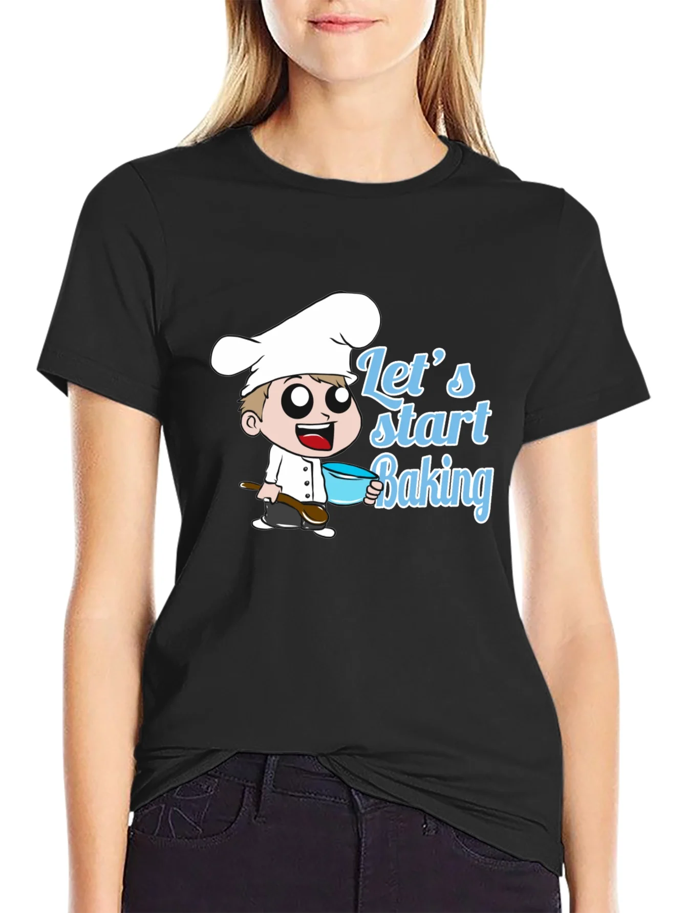 Lets Start Baking T-Shirt - Chef Cartoon Design