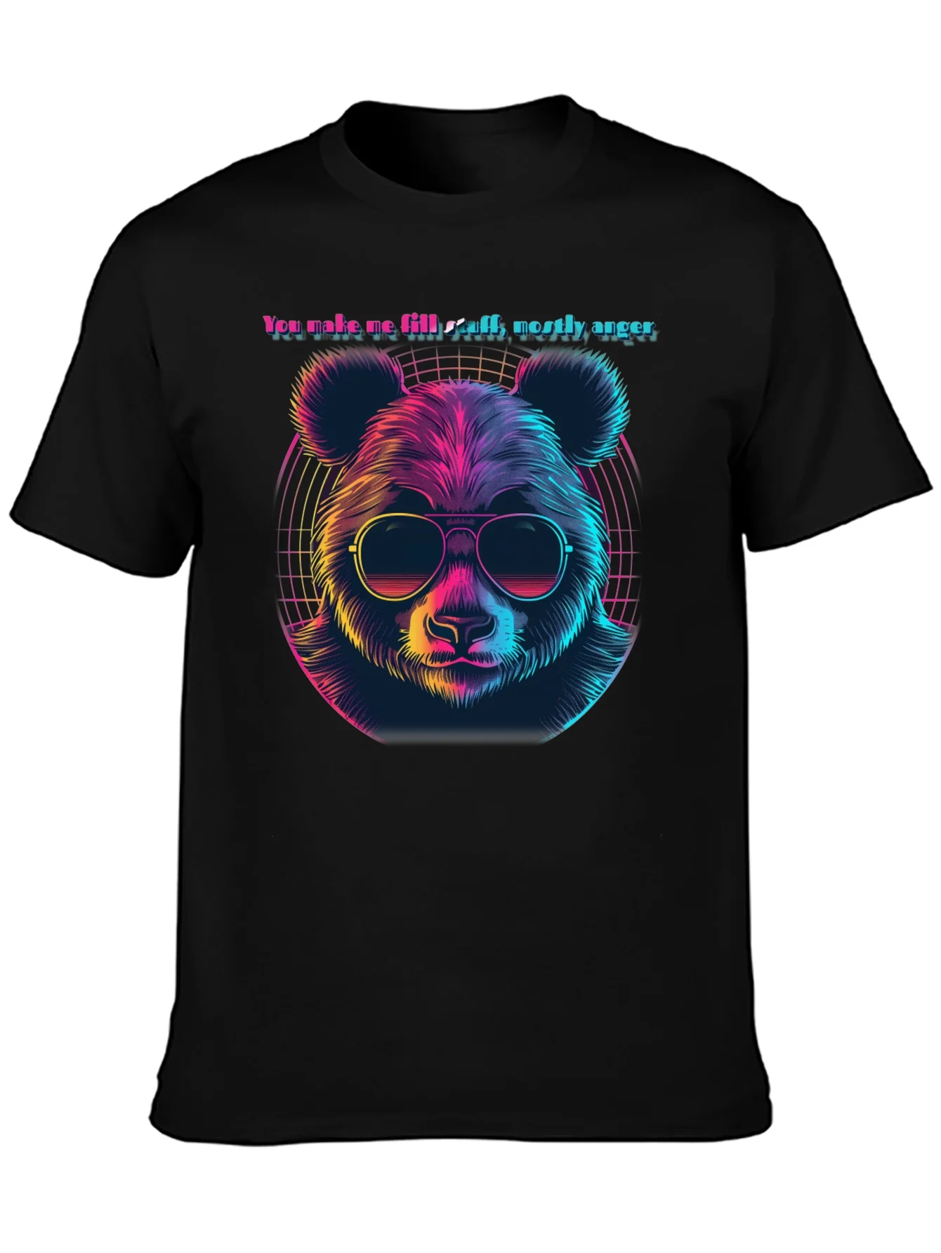 Retro Panda Bear T-Shirt - Anger Funny Tee