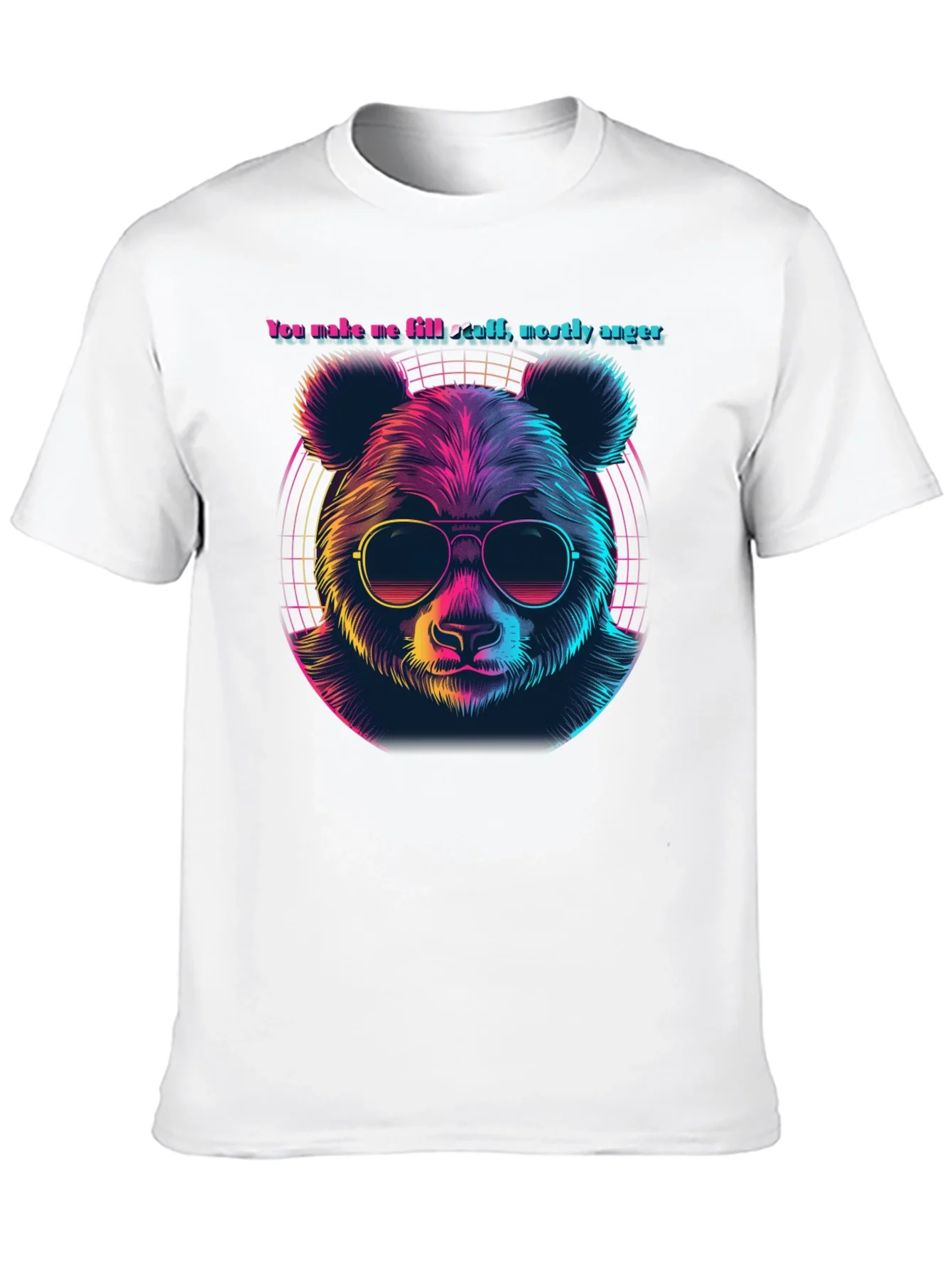 Retro Panda Bear T-Shirt - Anger Funny Tee