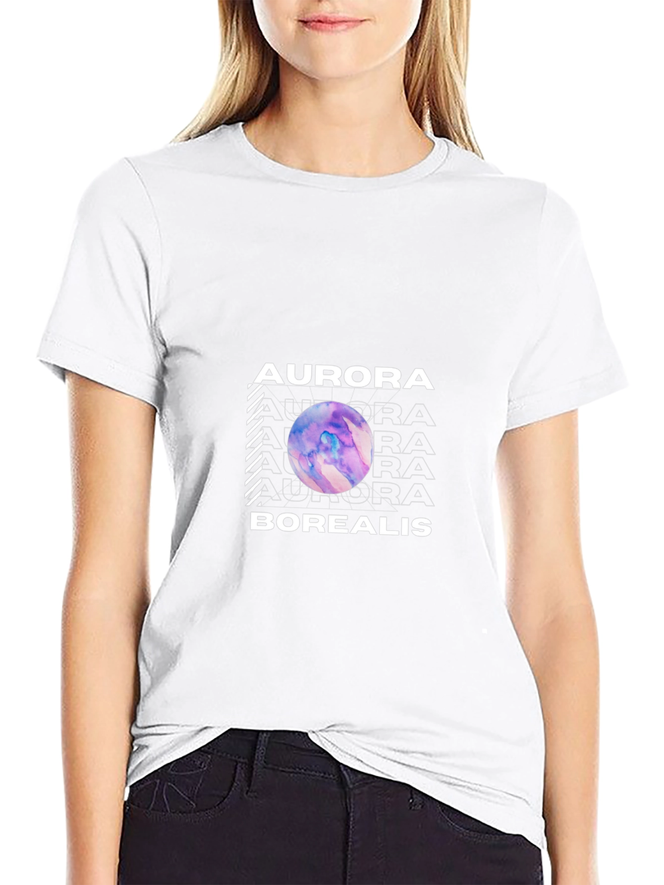 Aurora Borealis Graphic Black T-Shirt