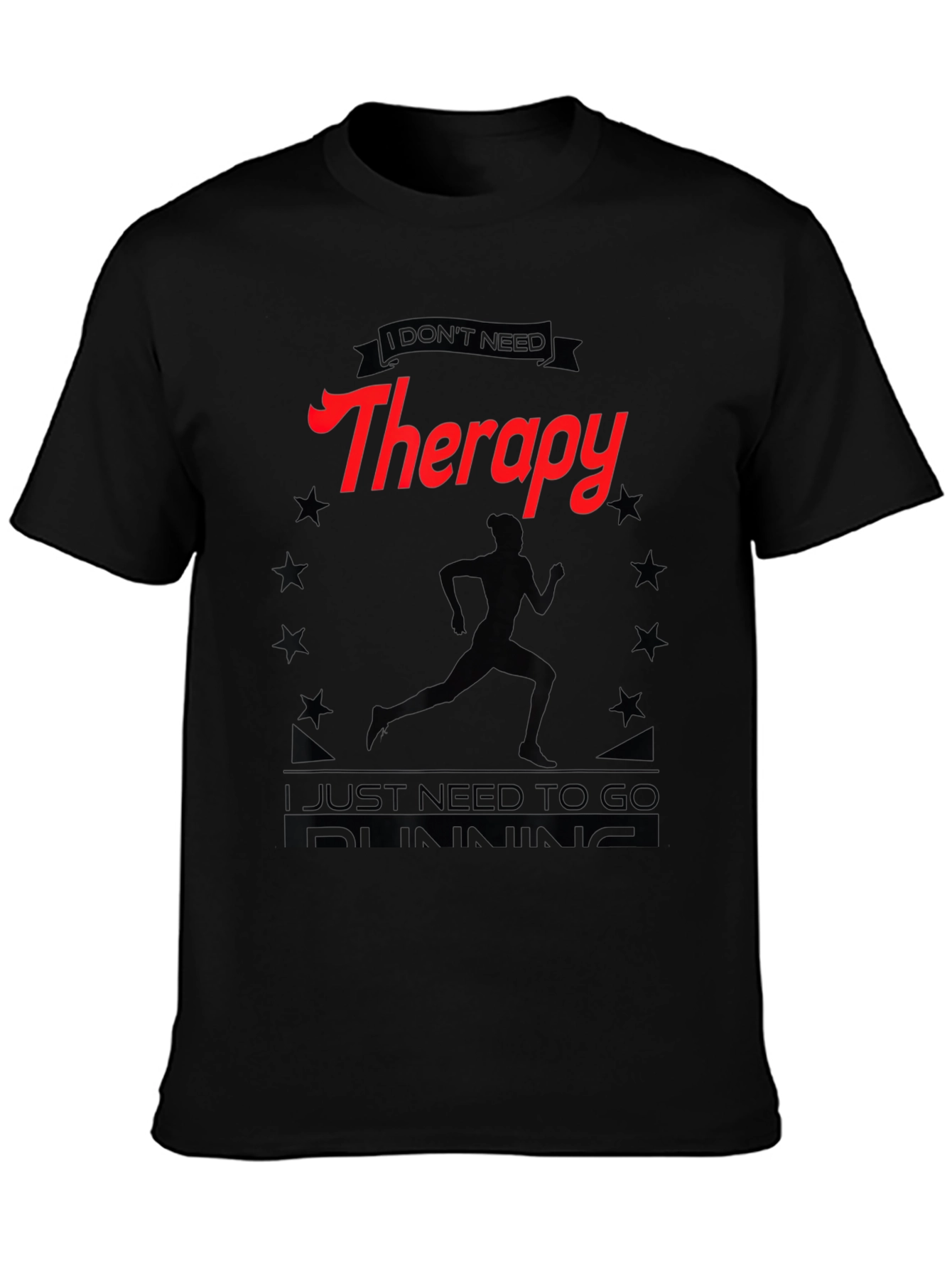 Therapy Running T-Shirt - Black Graphic Tee