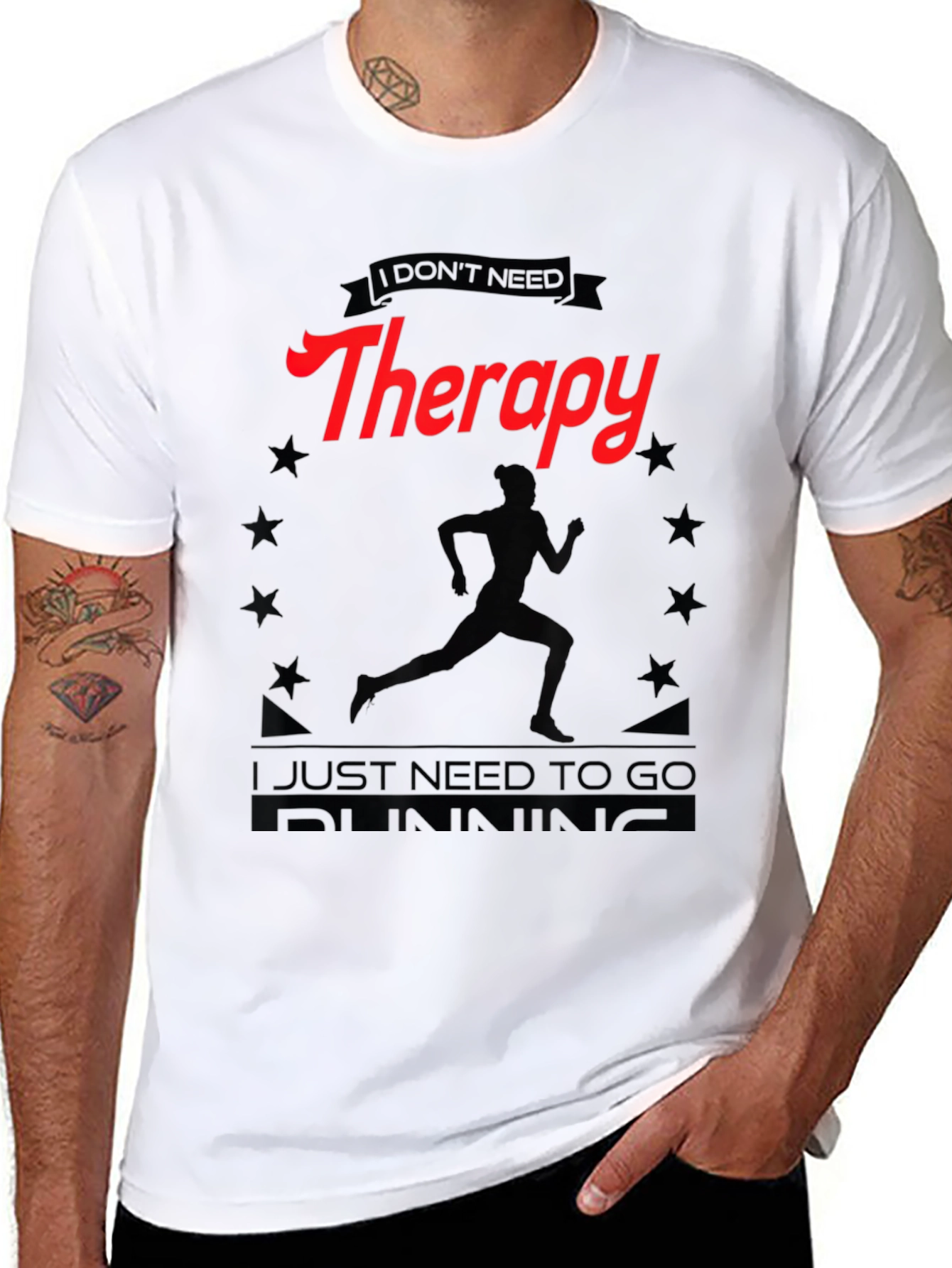 Therapy Running T-Shirt - Black Graphic Tee