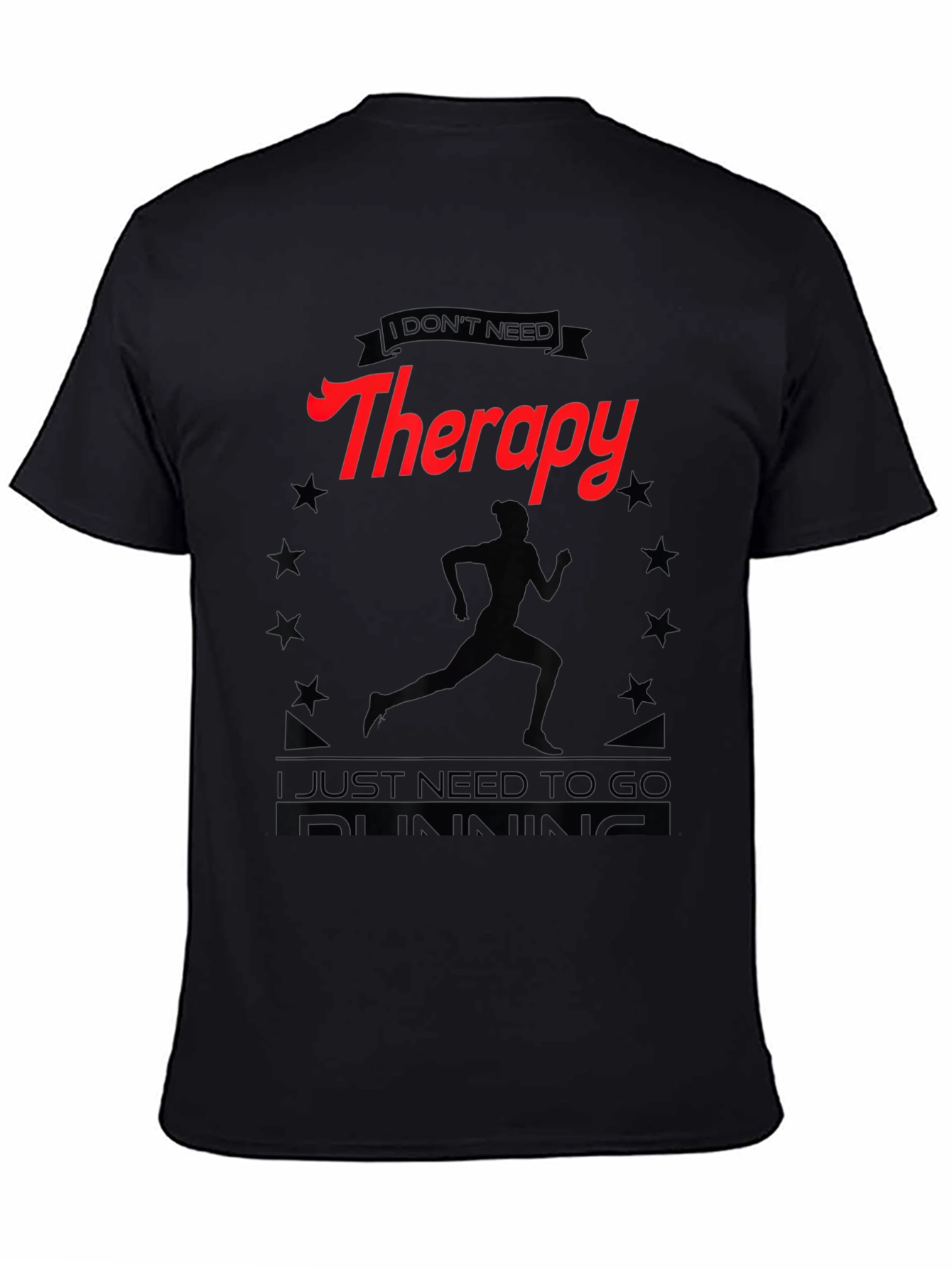 Therapy Running T-Shirt - Black Graphic Tee