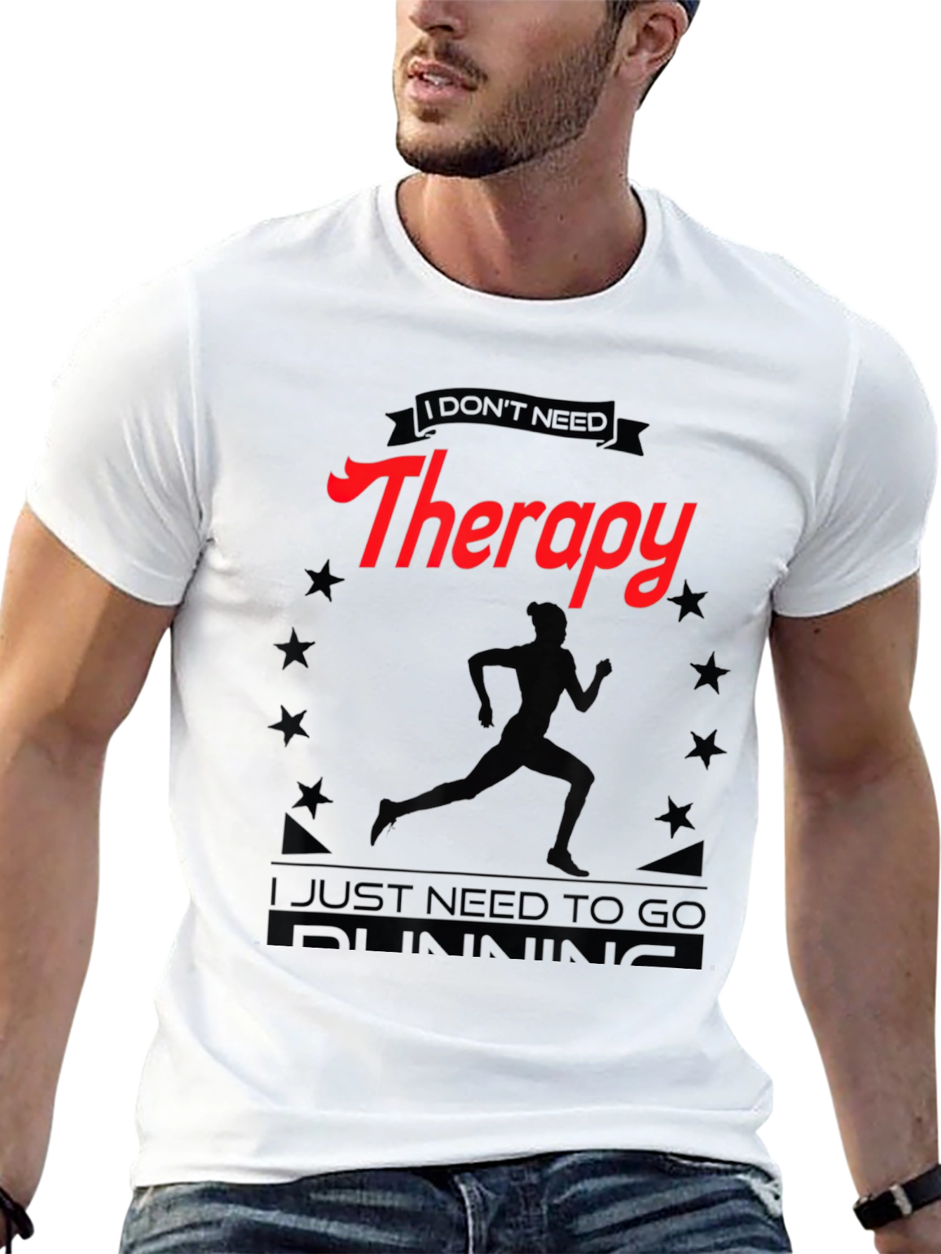 Therapy Running T-Shirt - Black Graphic Tee