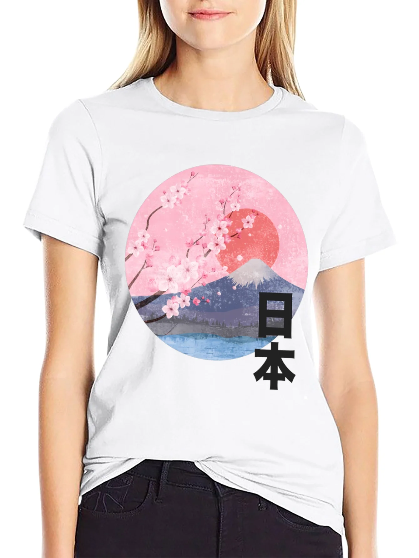 Japanese Cherry Blossom Graphic T-Shirt