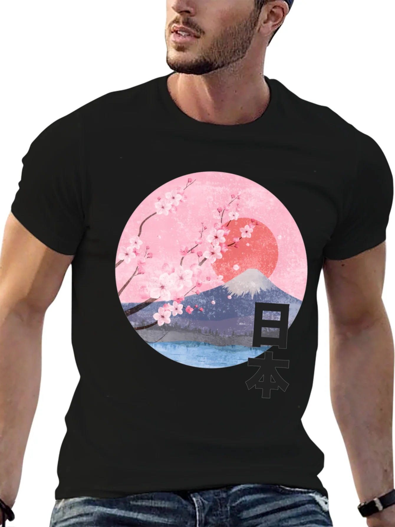 Japanese Cherry Blossom Graphic T-Shirt