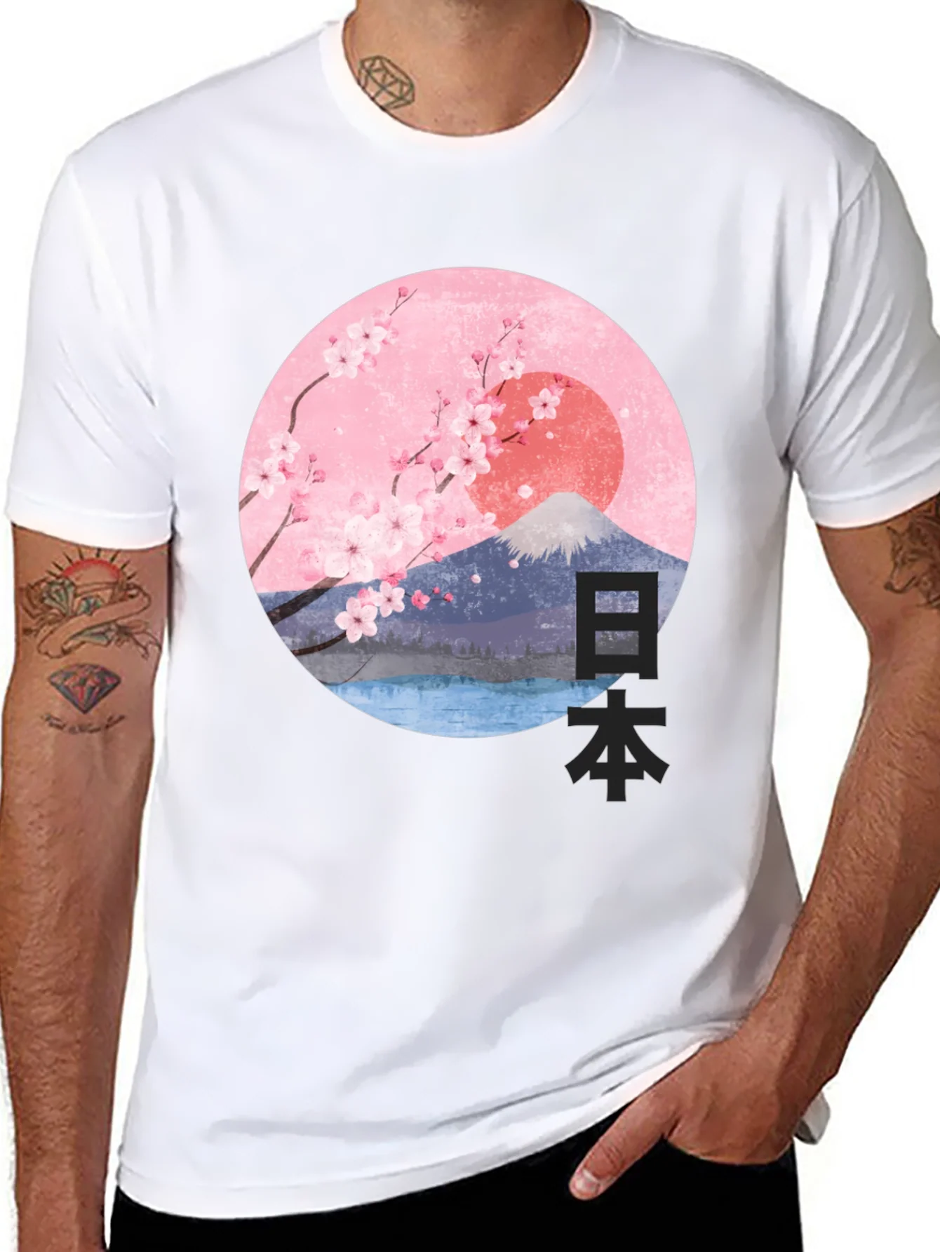 Japanese Cherry Blossom Graphic T-Shirt