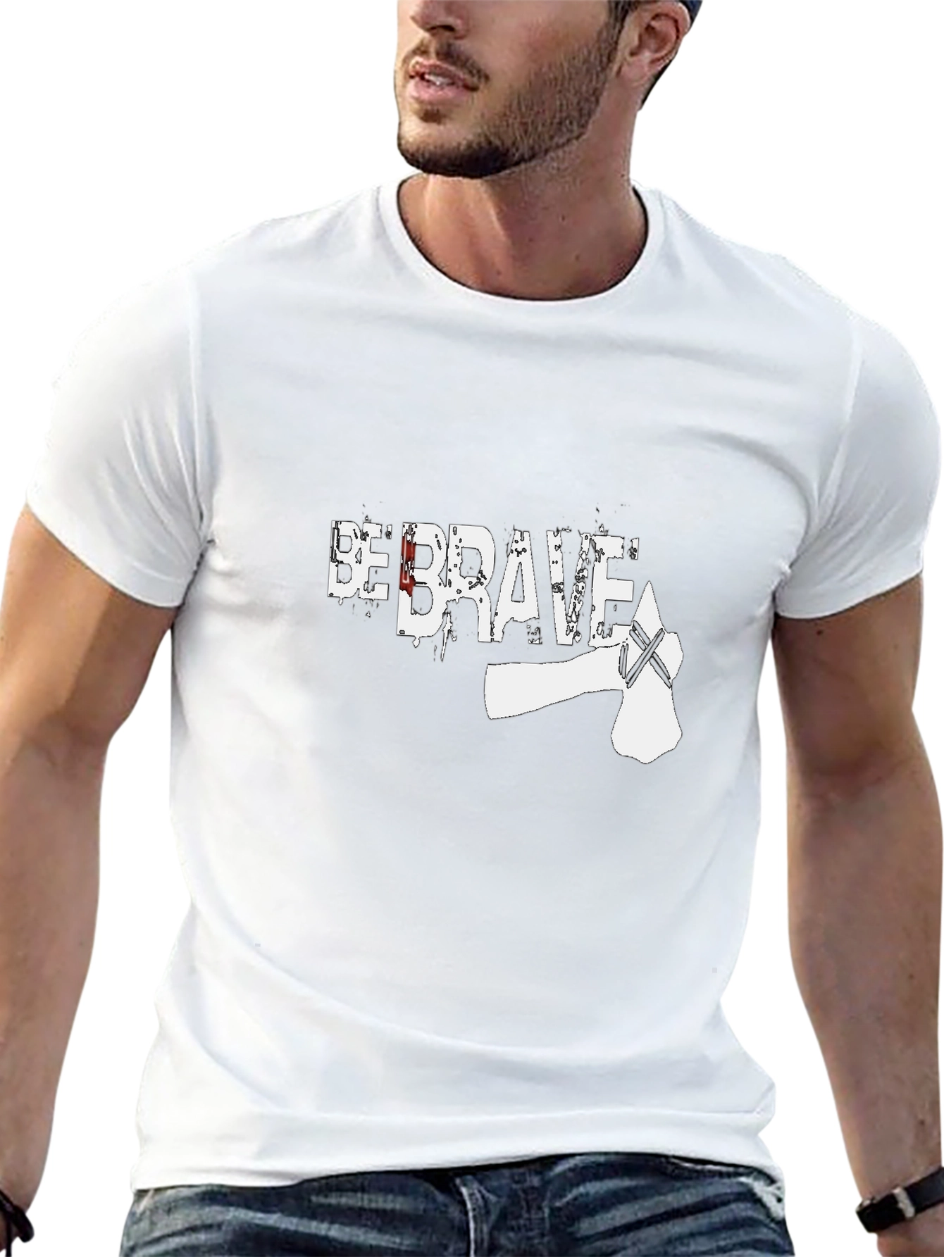 Be Brave Axe T-Shirt - Mens Black Graphic Tee