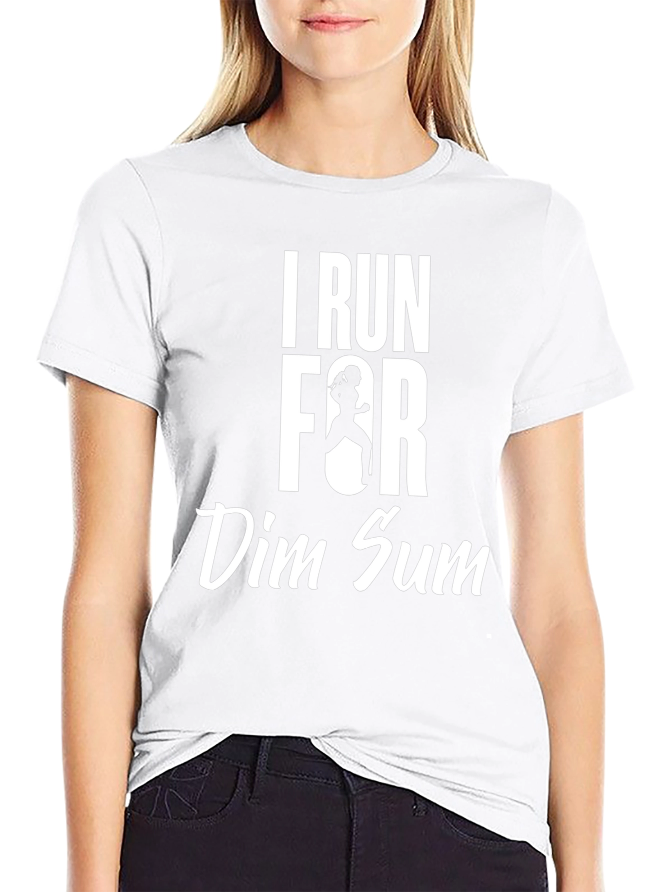 I Run for Dim Sum Black Graphic T-Shirt